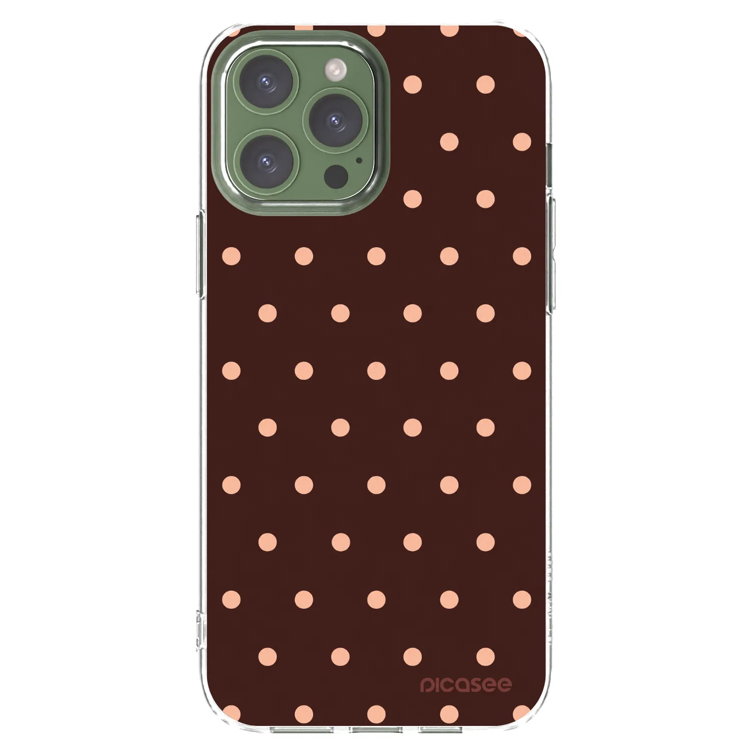 Picasee silikonový průhledný obal pro Apple iPhone 13 Pro Max - Peach Dots & Chocolate