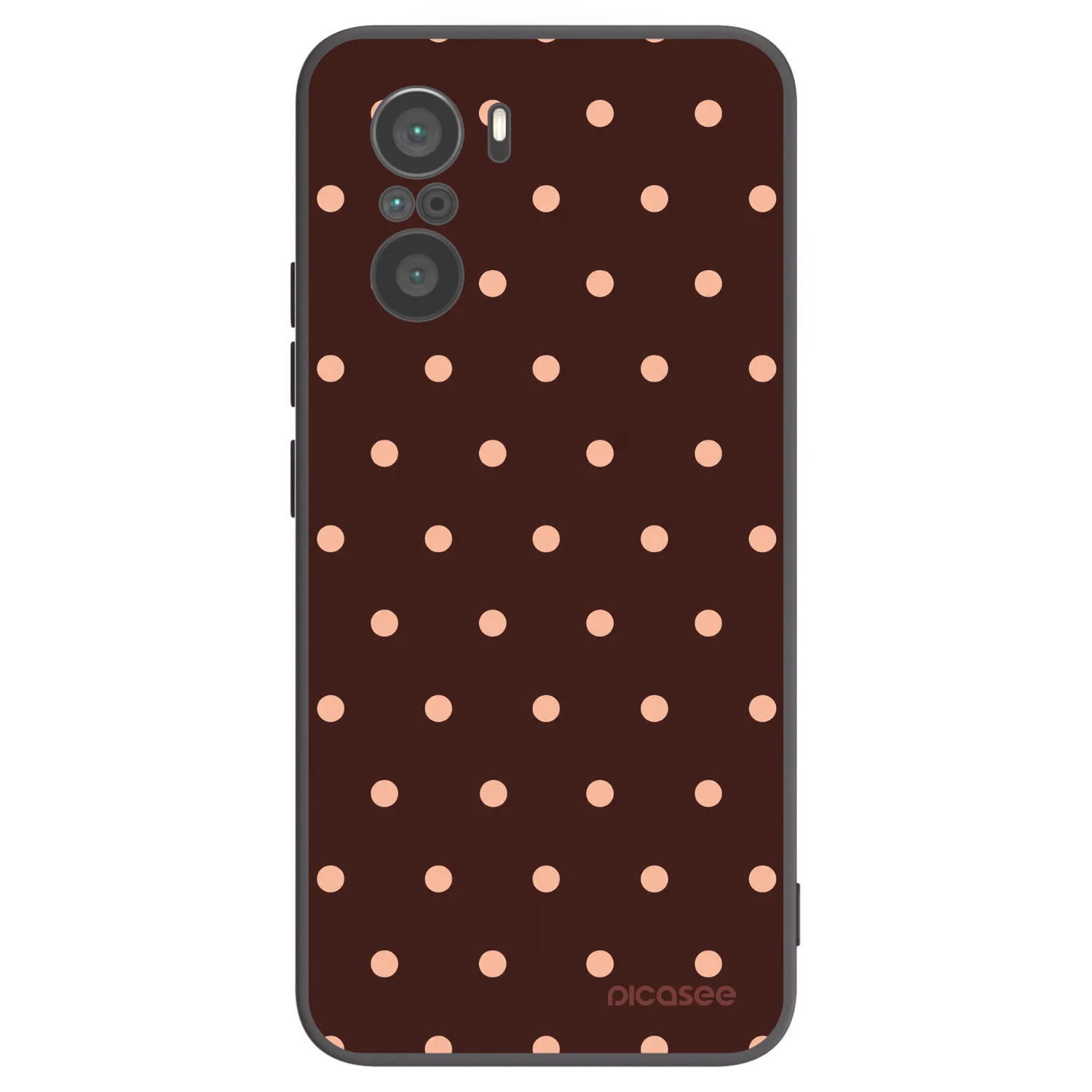 Picasee silikonový černý obal pro Xiaomi Poco F3 - Peach Dots & Chocolate