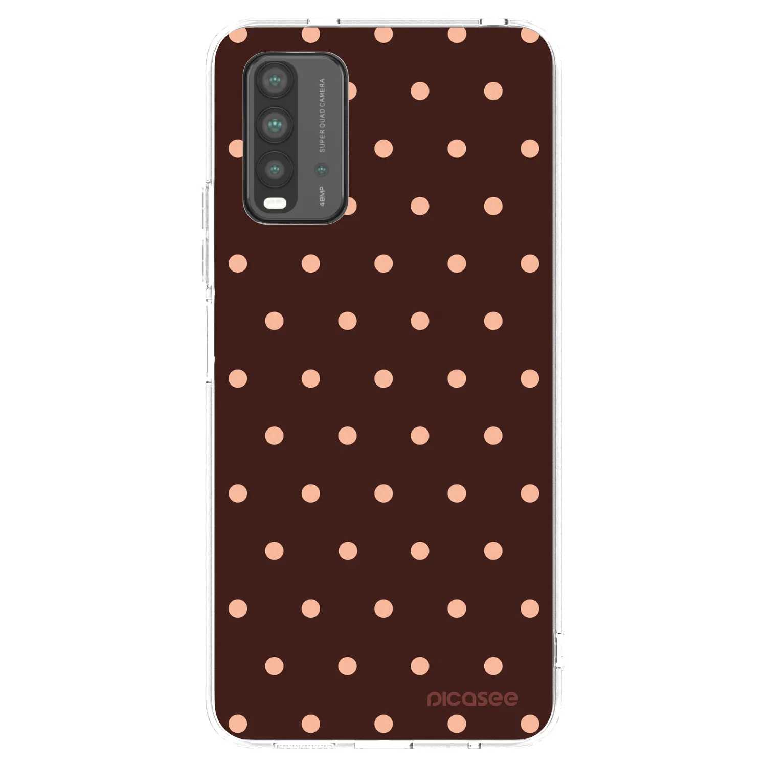 Picasee silikonový průhledný obal pro Xiaomi Redmi 9T - Peach Dots & Chocolate