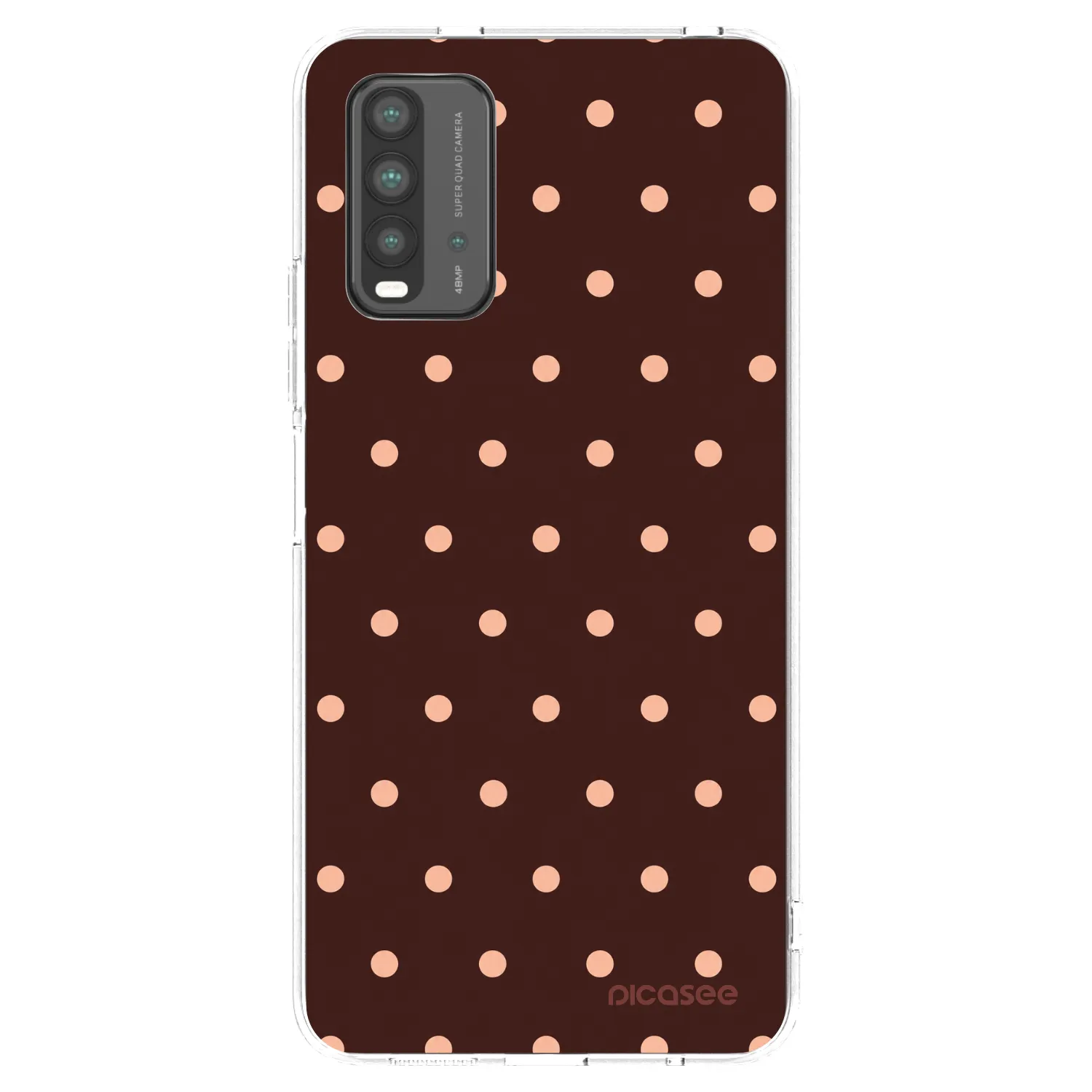 Picasee silikonový černý obal pro Xiaomi Redmi 9T - Peach Dots & Chocolate