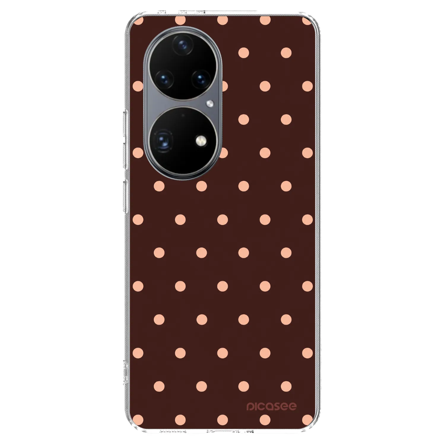 Picasee silikonový průhledný obal pro Huawei P50 - Peach Dots & Chocolate