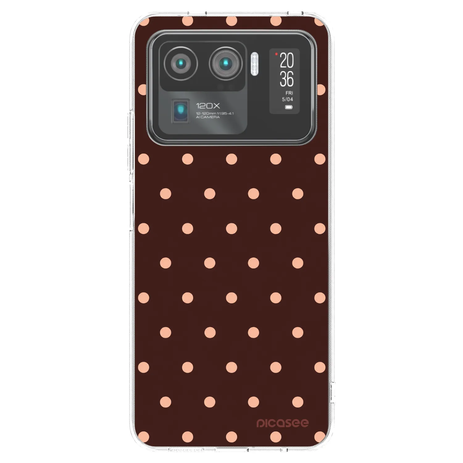 Picasee silikonový průhledný obal pro Xiaomi Mi 11 Ultra - Peach Dots & Chocolate