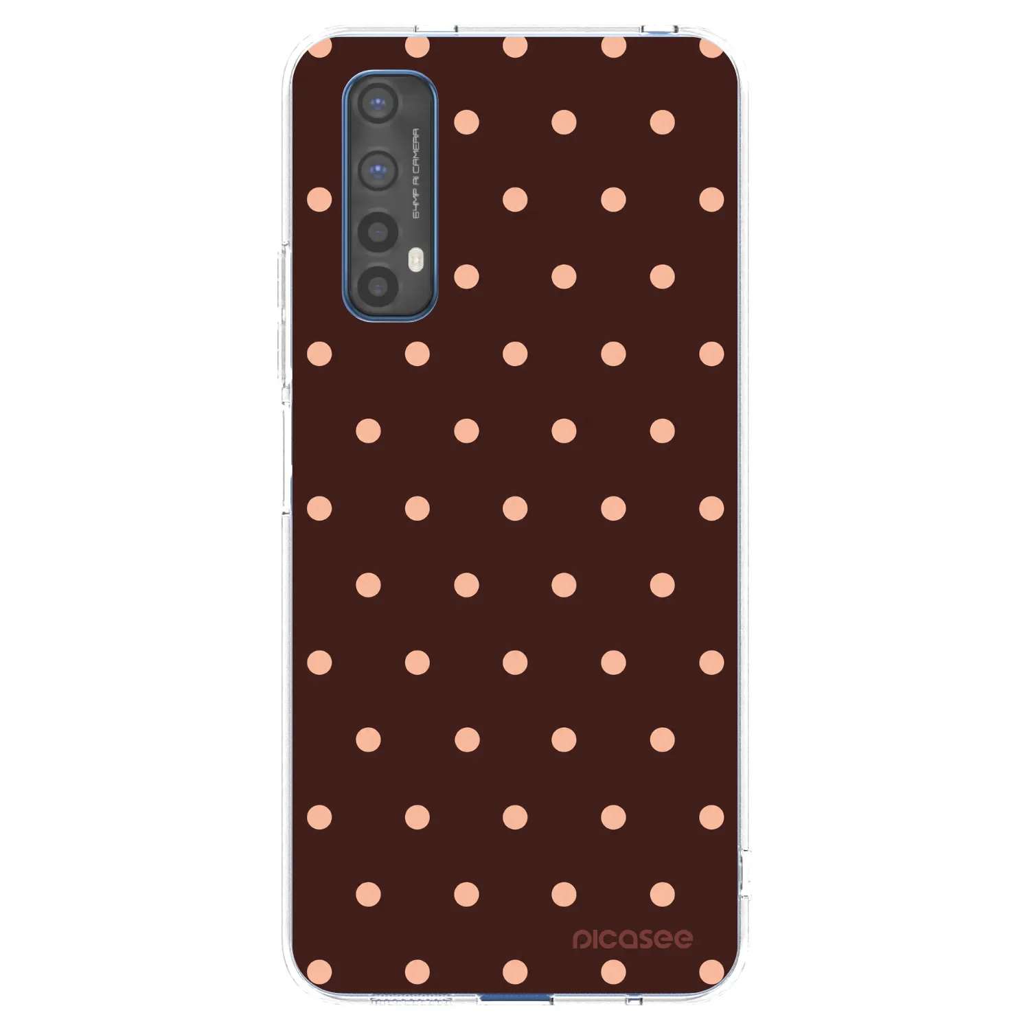 Picasee silikonový průhledný obal pro Realme 7 - Peach Dots & Chocolate
