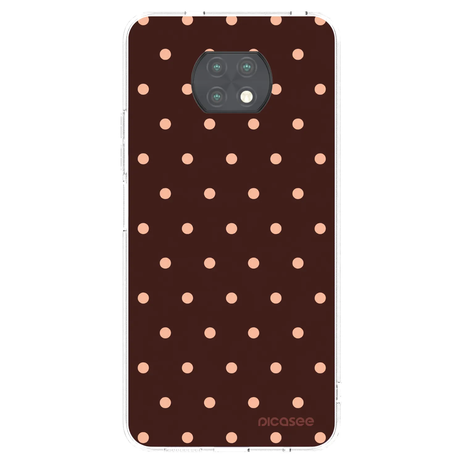 Picasee silikonový průhledný obal pro Xiaomi Redmi Note 9T - Peach Dots & Chocolate
