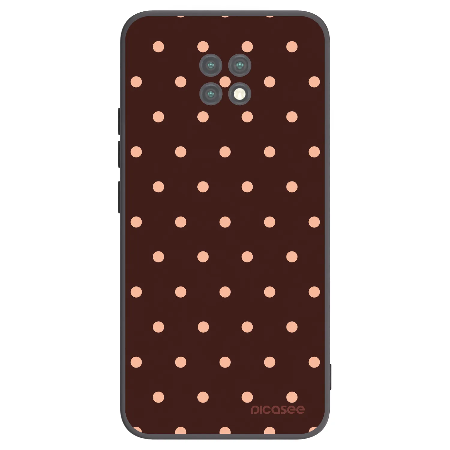 Picasee silikonový černý obal pro Xiaomi Redmi Note 9T - Peach Dots & Chocolate