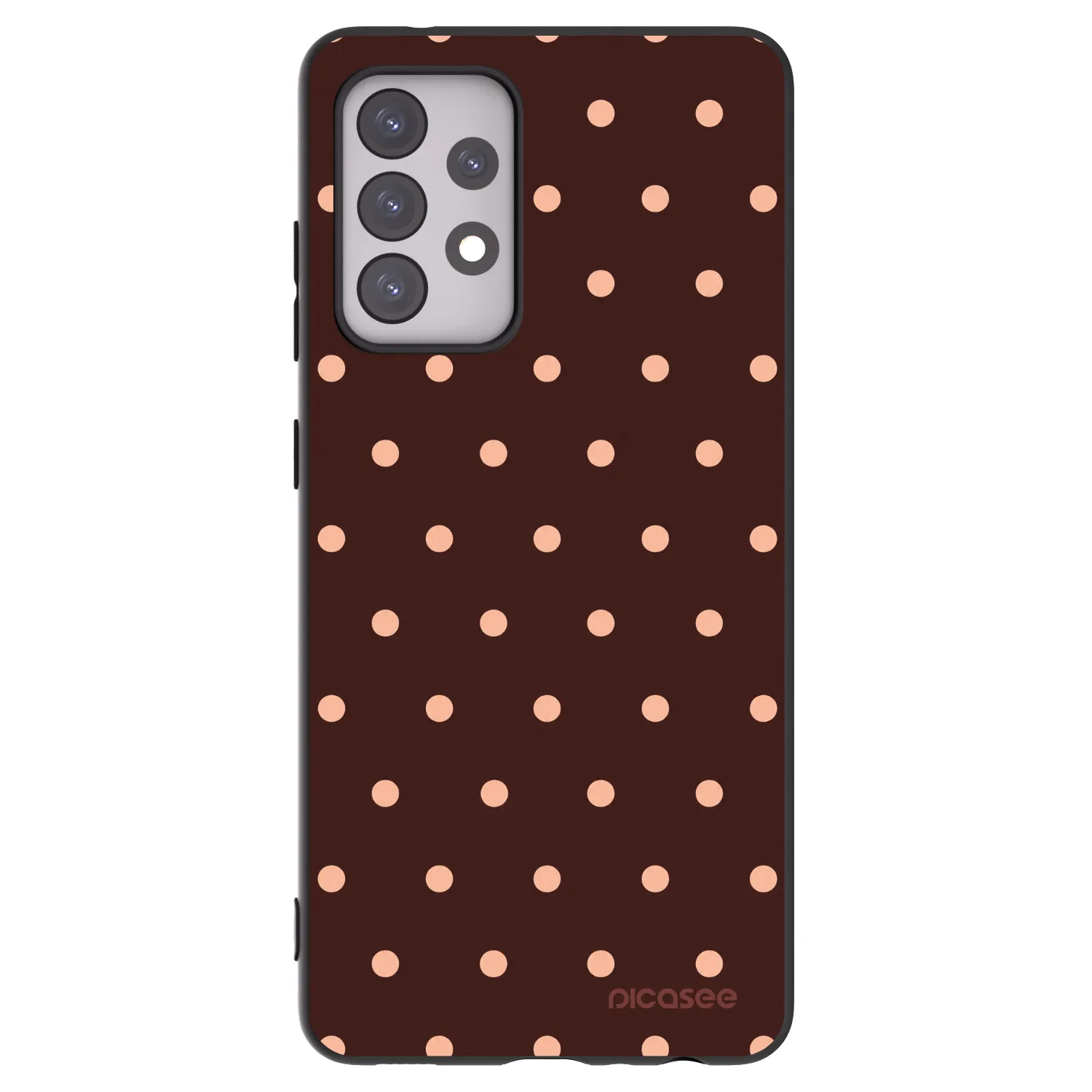 Picasee silikonový černý obal pro Samsung Galaxy A52s 5G A528B - Peach Dots & Chocolate