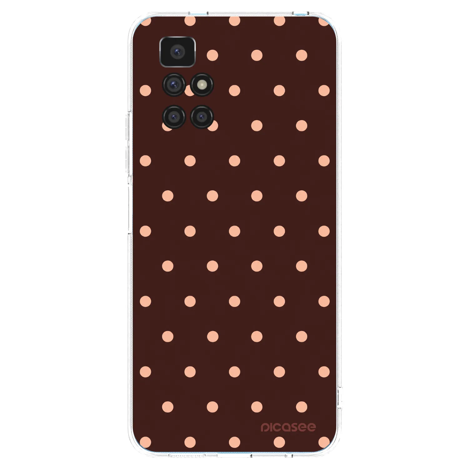 Picasee silikonový průhledný obal pro Xiaomi Redmi 10 - Peach Dots & Chocolate
