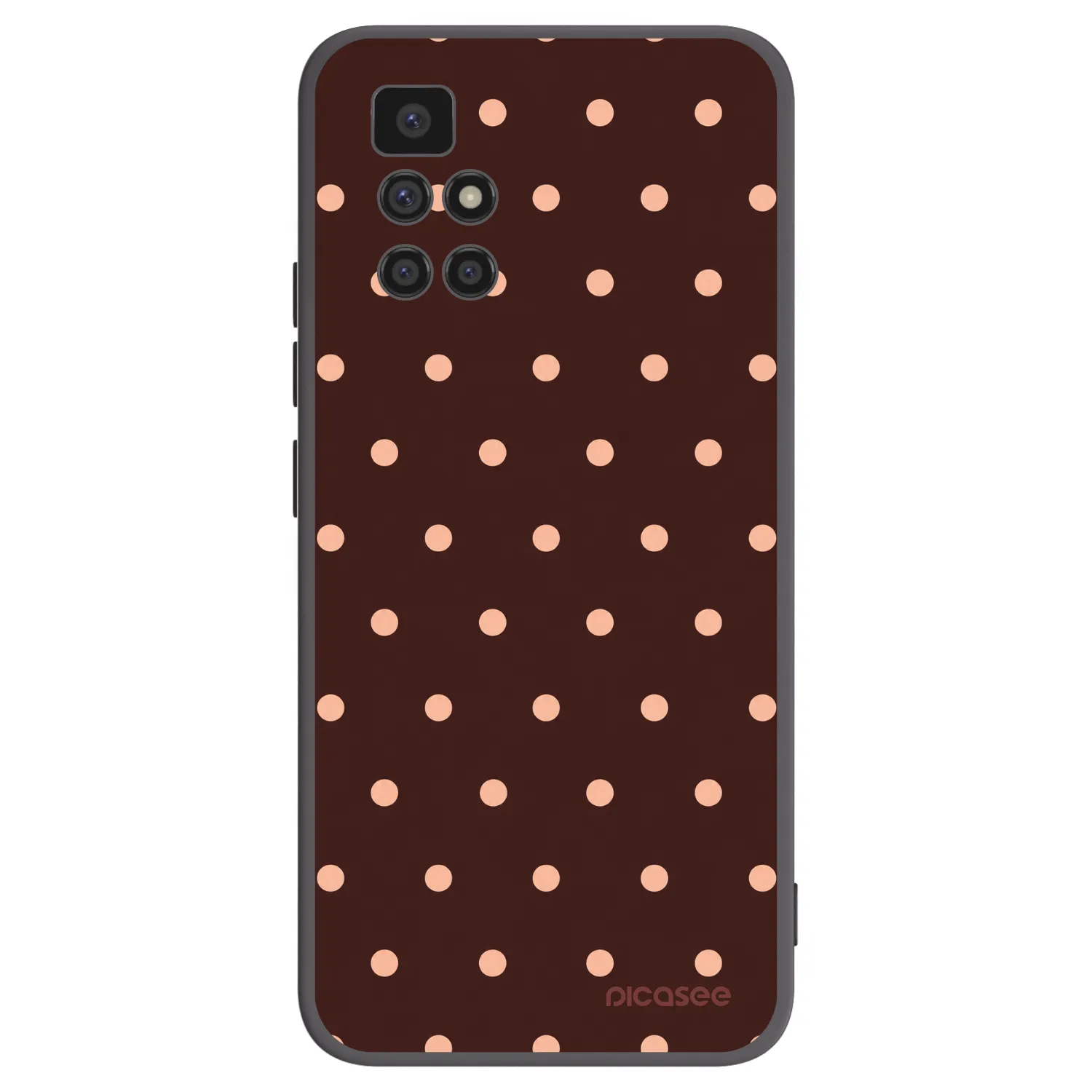 Picasee silikonový černý obal pro Xiaomi Redmi 10 - Peach Dots & Chocolate