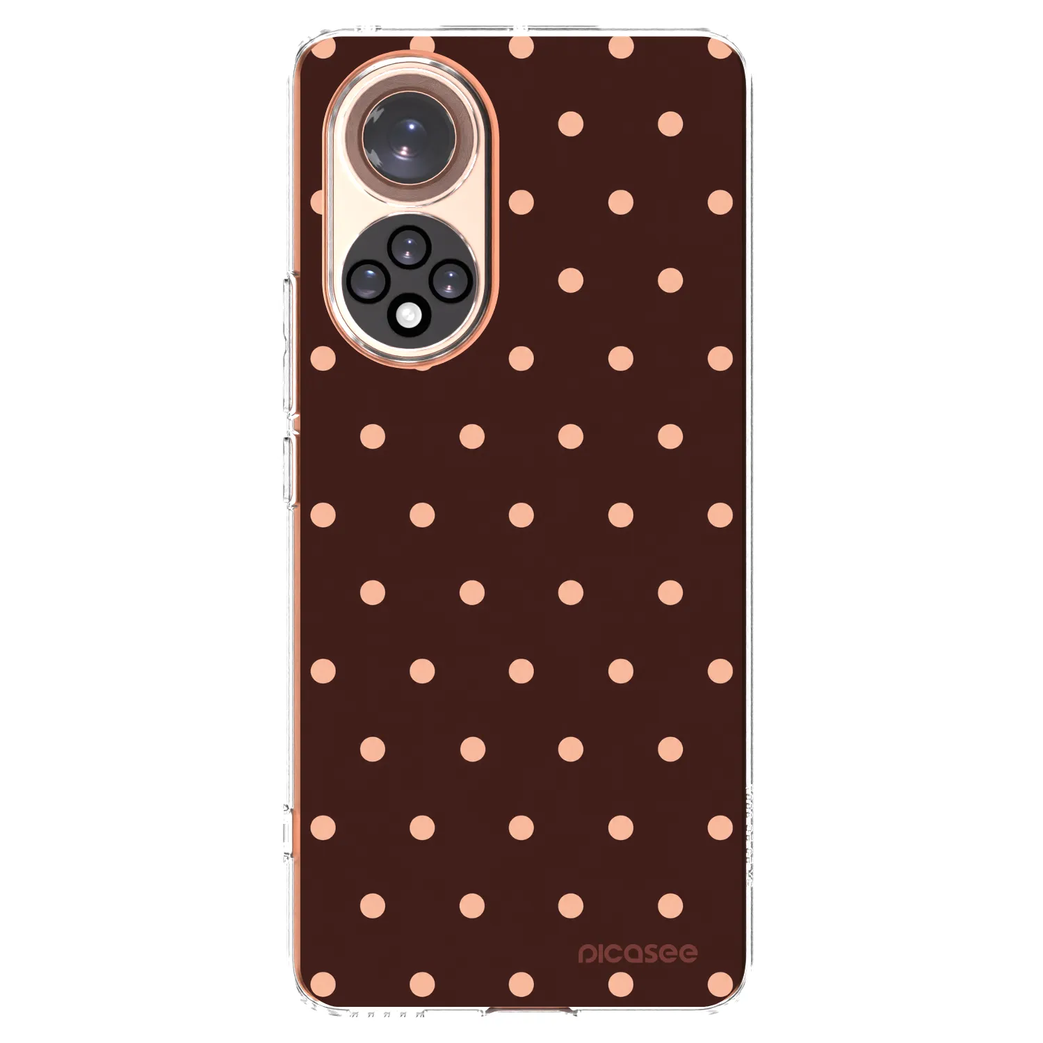 Picasee silikonový průhledný obal pro Huawei Nova 9 - Peach Dots & Chocolate