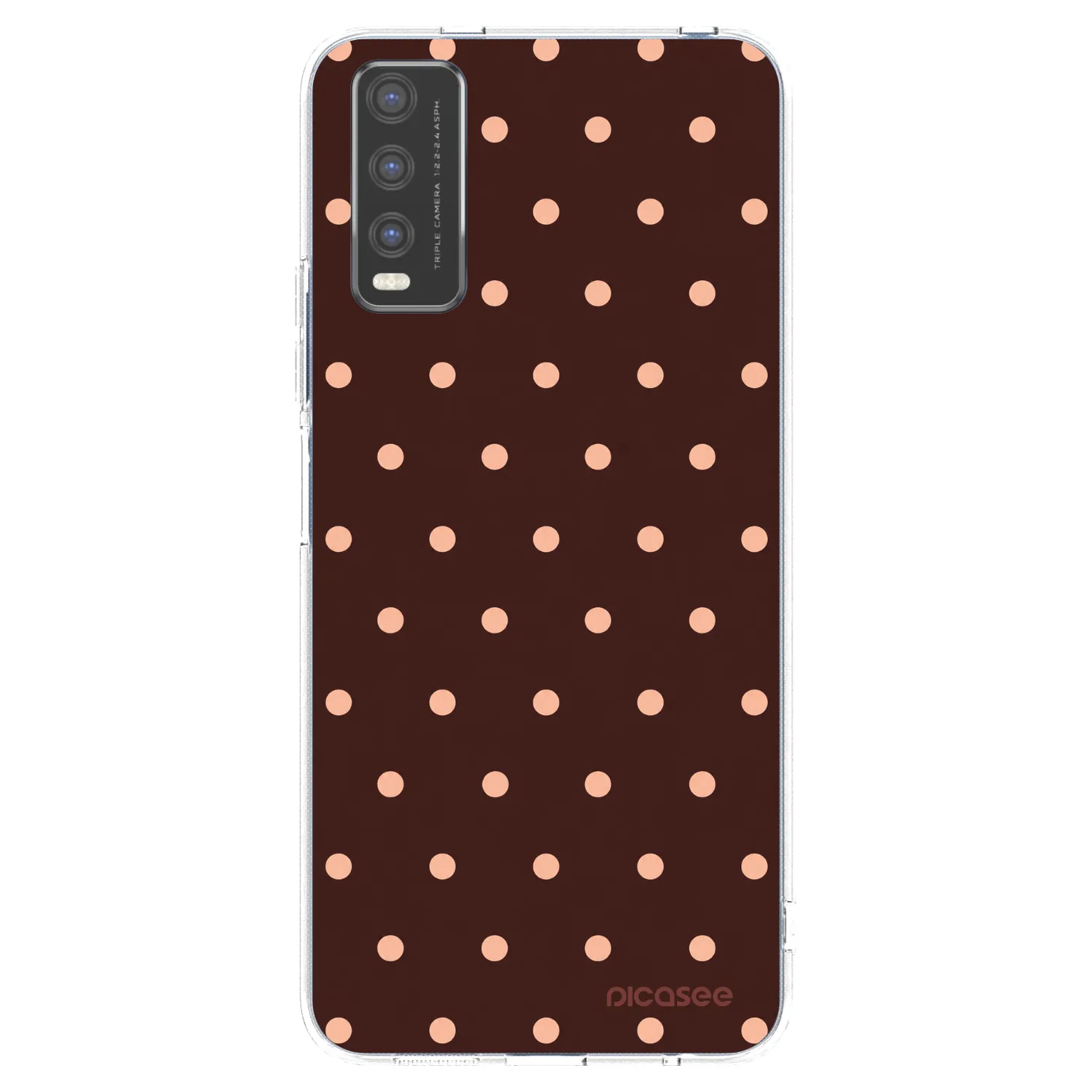 Picasee silikonový průhledný obal pro Vivo Y20s - Peach Dots & Chocolate