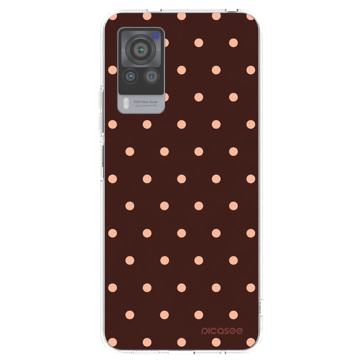 Picasee silikonový průhledný obal pro Vivo X60 Pro 5G - Peach Dots & Chocolate