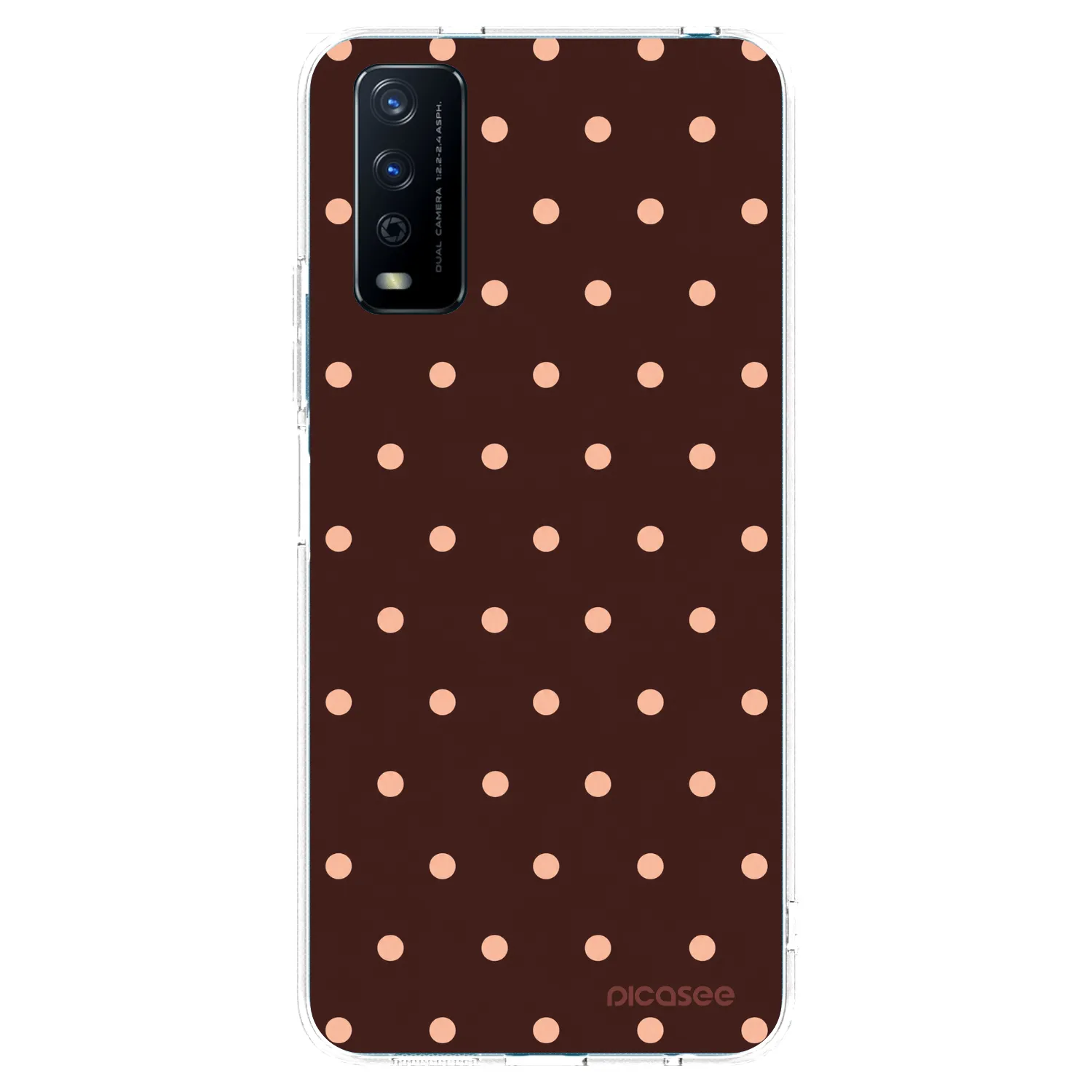 Picasee silikonový průhledný obal pro Vivo Y11s - Peach Dots & Chocolate