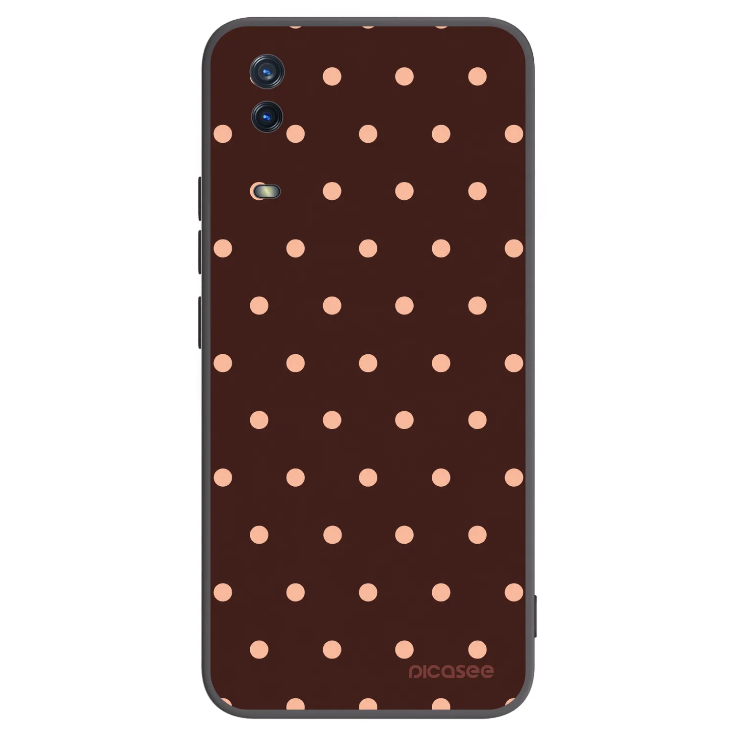 Picasee silikonový černý obal pro Vivo Y11s - Peach Dots & Chocolate