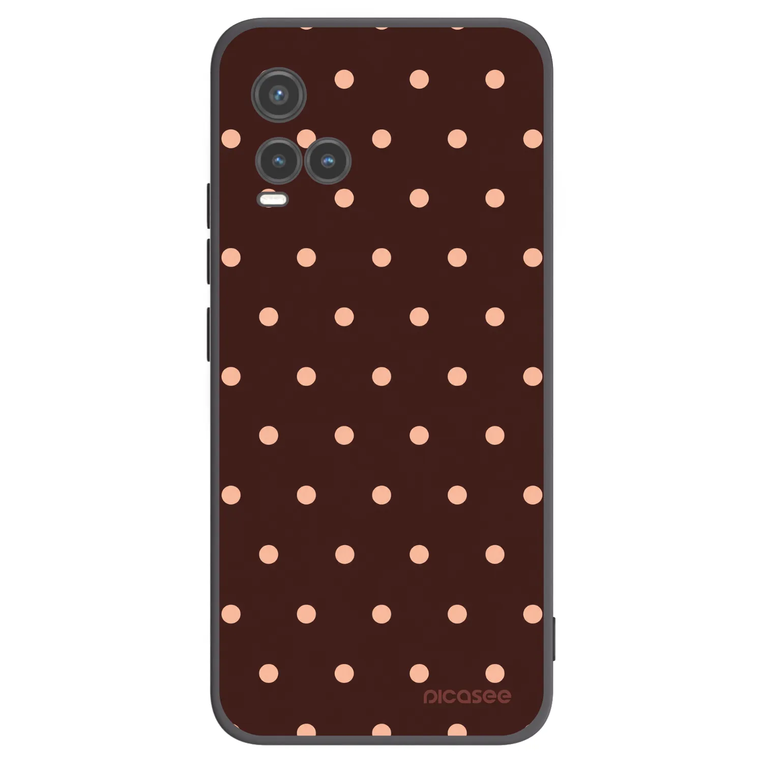 Picasee silikonový černý obal pro Vivo Y33s - Peach Dots & Chocolate
