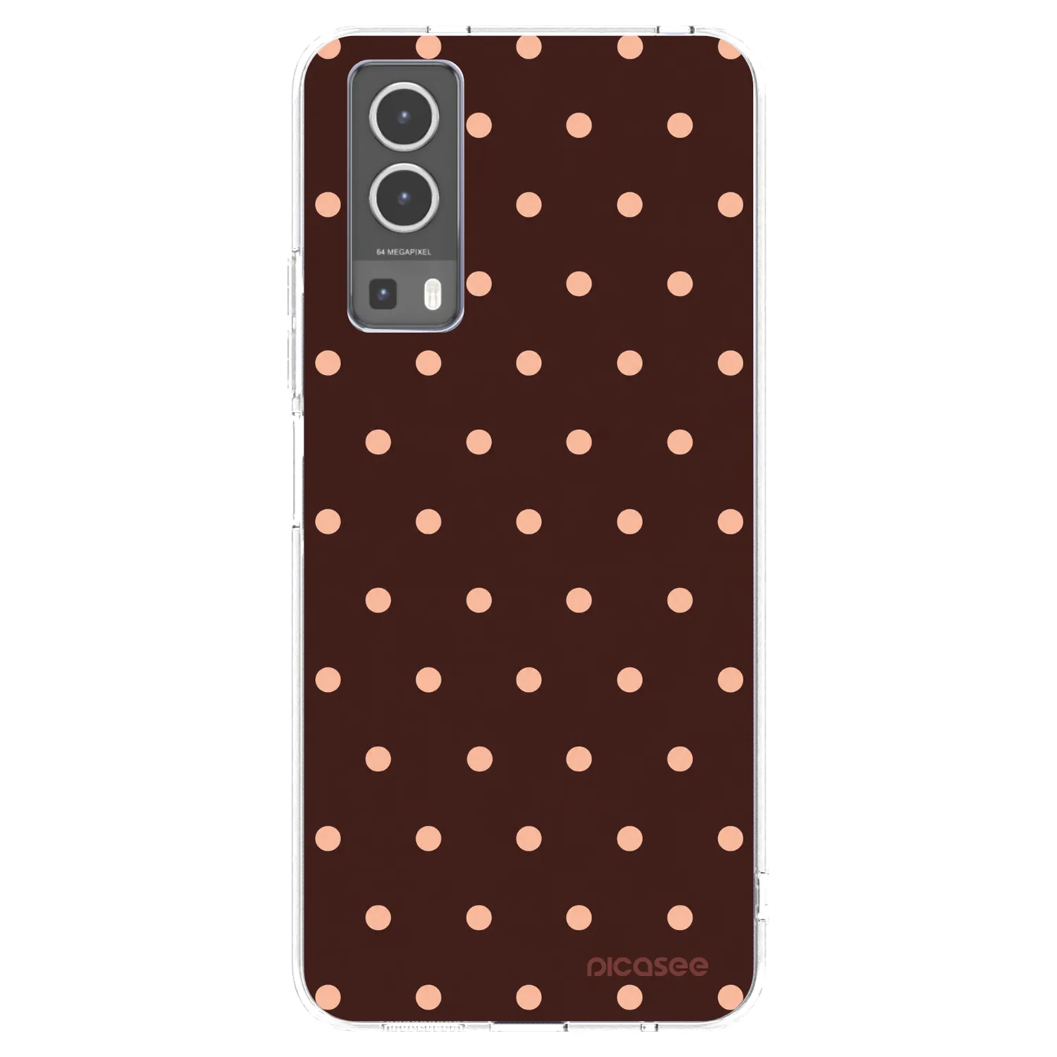 Picasee silikonový průhledný obal pro Vivo Y72 5G - Peach Dots & Chocolate