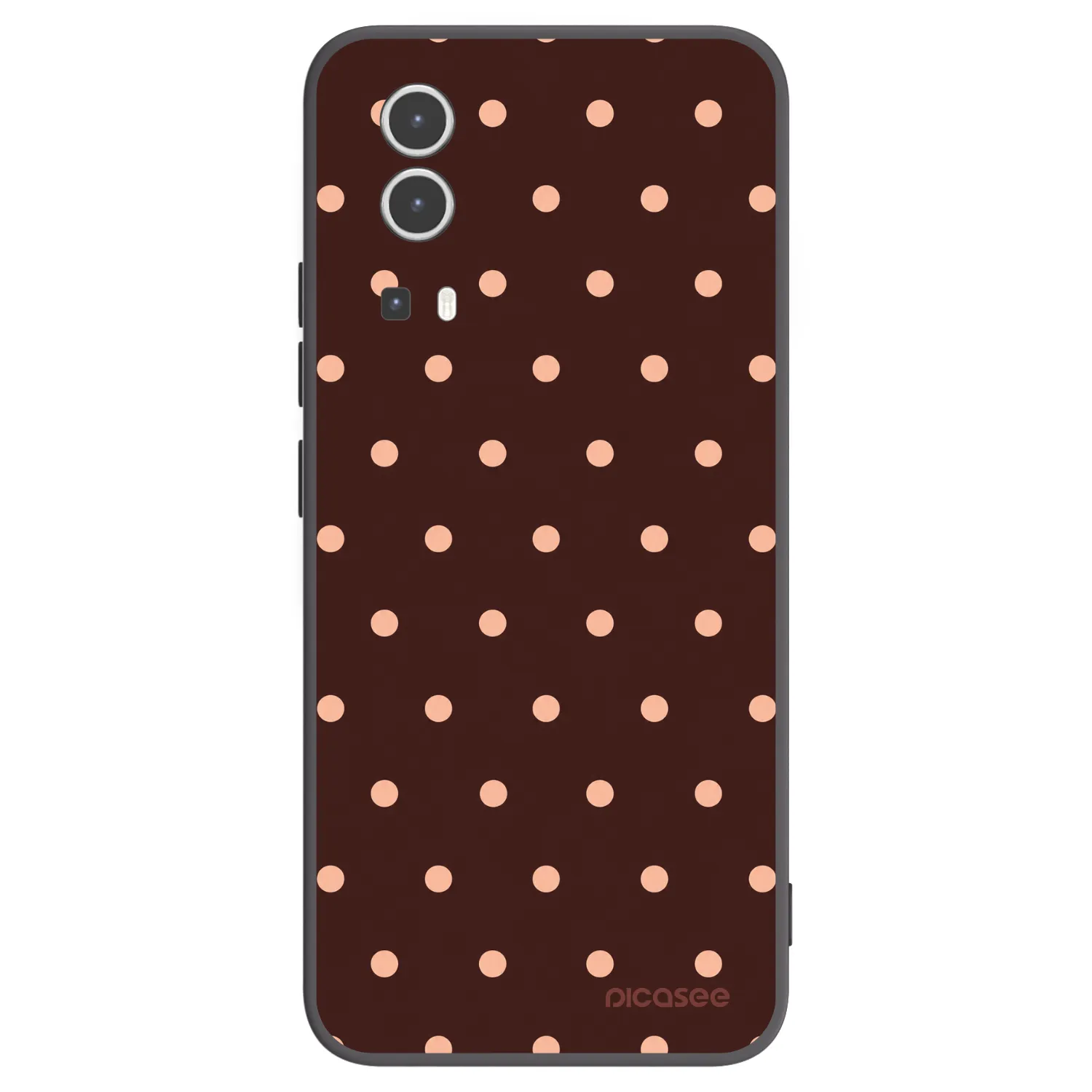 Picasee silikonový černý obal pro Vivo Y72 5G - Peach Dots & Chocolate