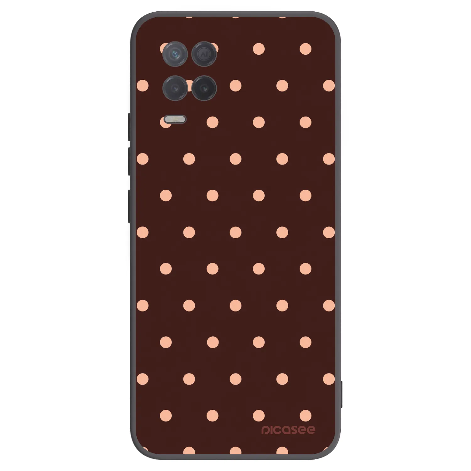 Picasee silikonový černý obal pro Realme 8 5G - Peach Dots & Chocolate