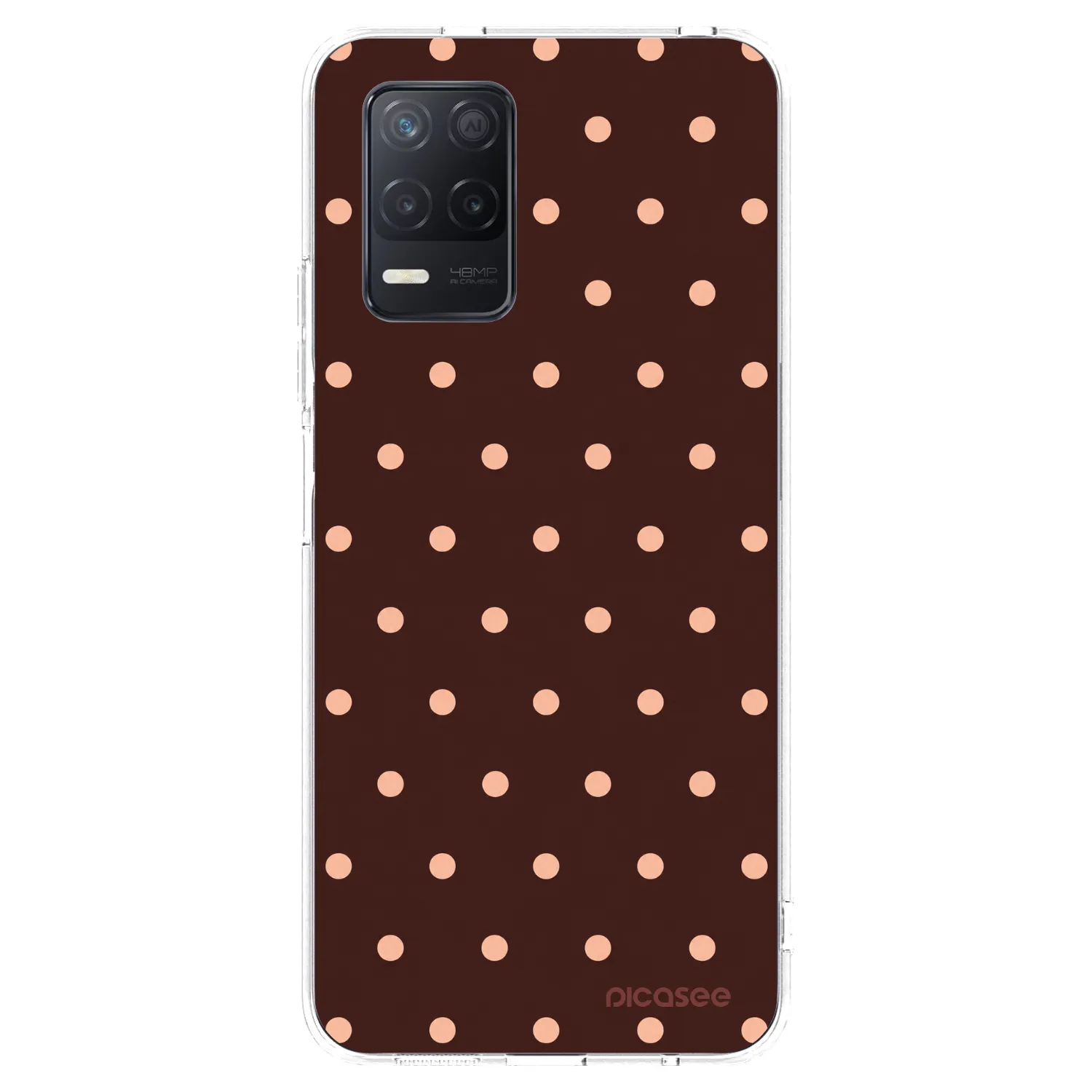 Picasee silikonový průhledný obal pro Realme 8 5G - Peach Dots & Chocolate