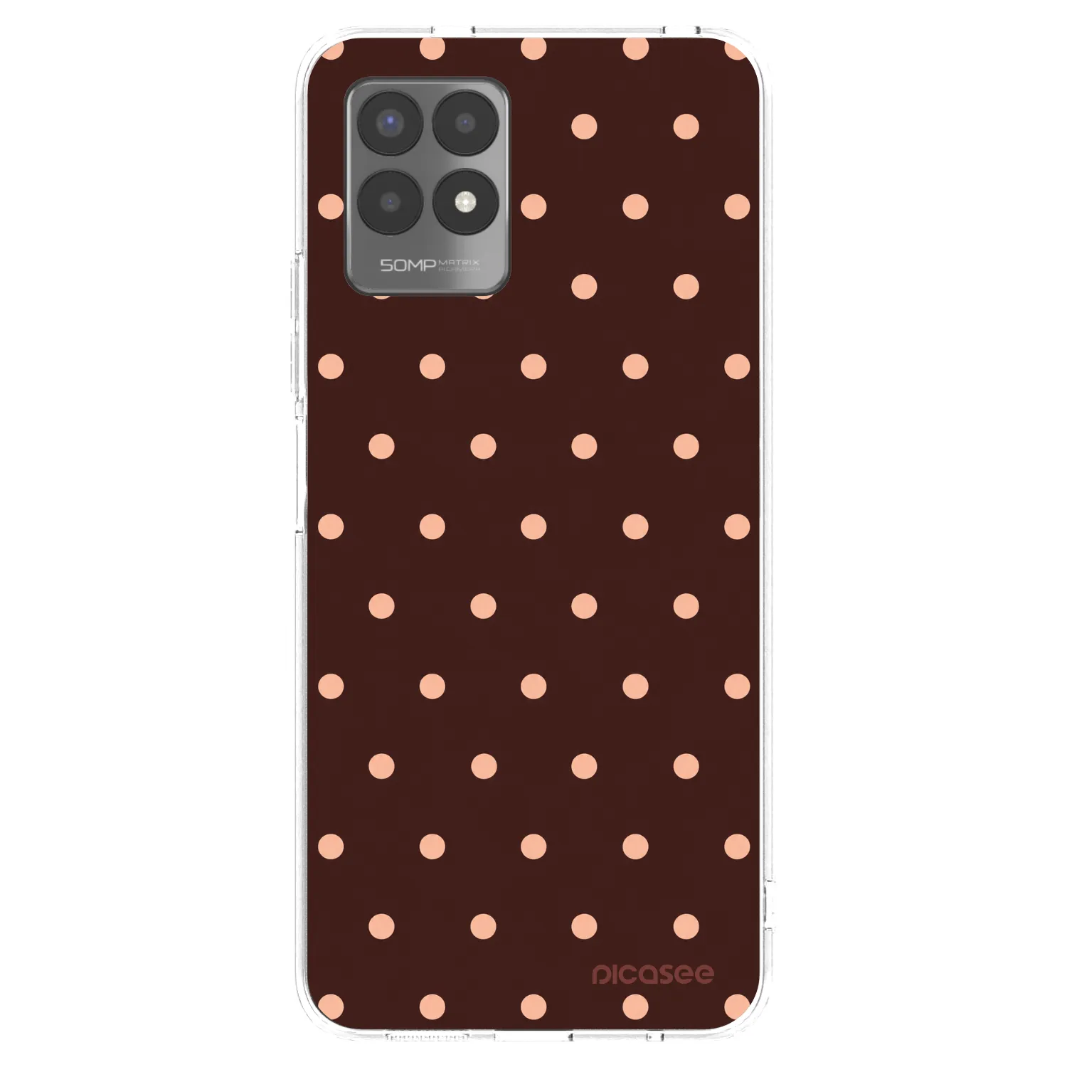 Picasee silikonový průhledný obal pro Realme 8i - Peach Dots & Chocolate