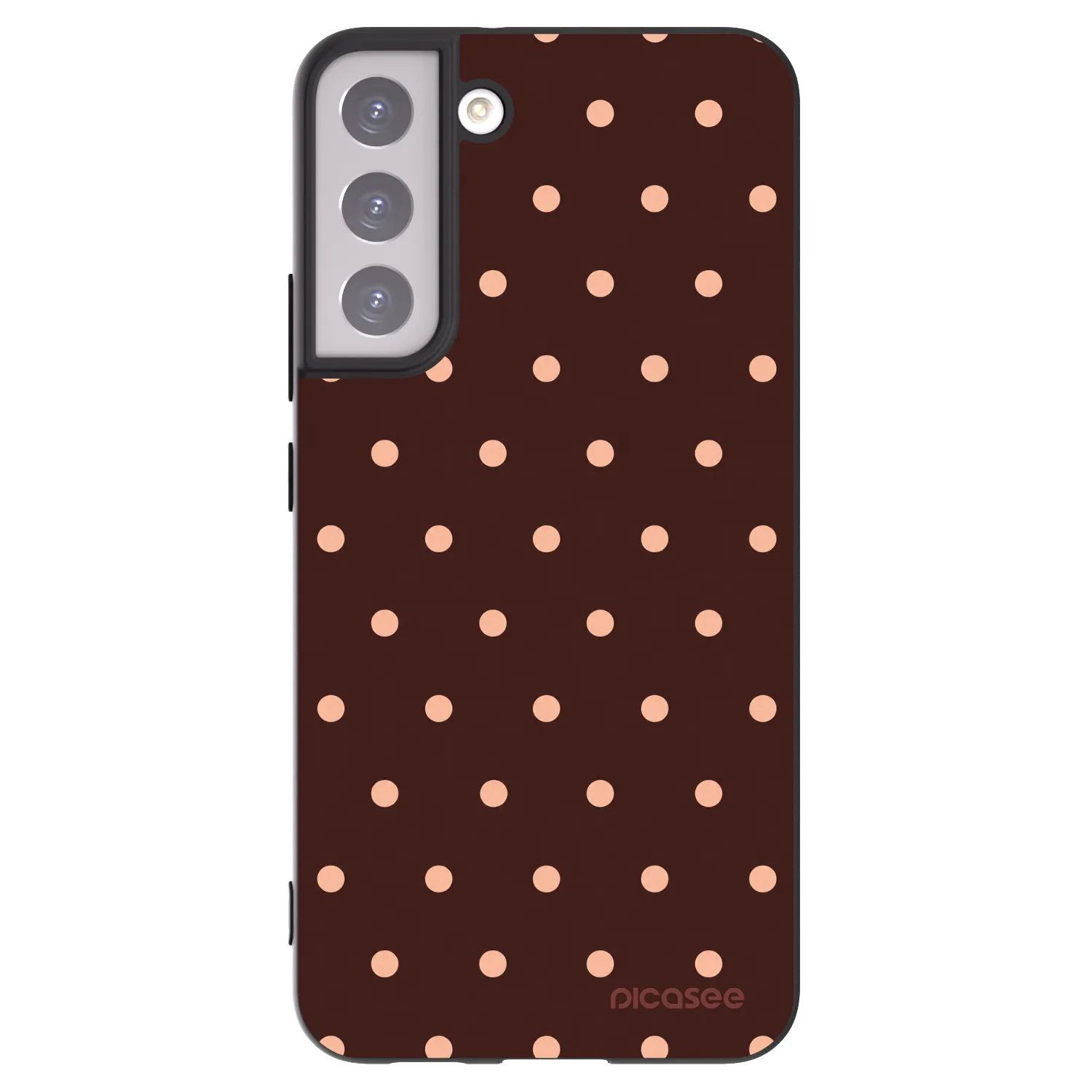 Picasee silikonový černý obal pro Samsung Galaxy S22+ 5G - Peach Dots & Chocolate