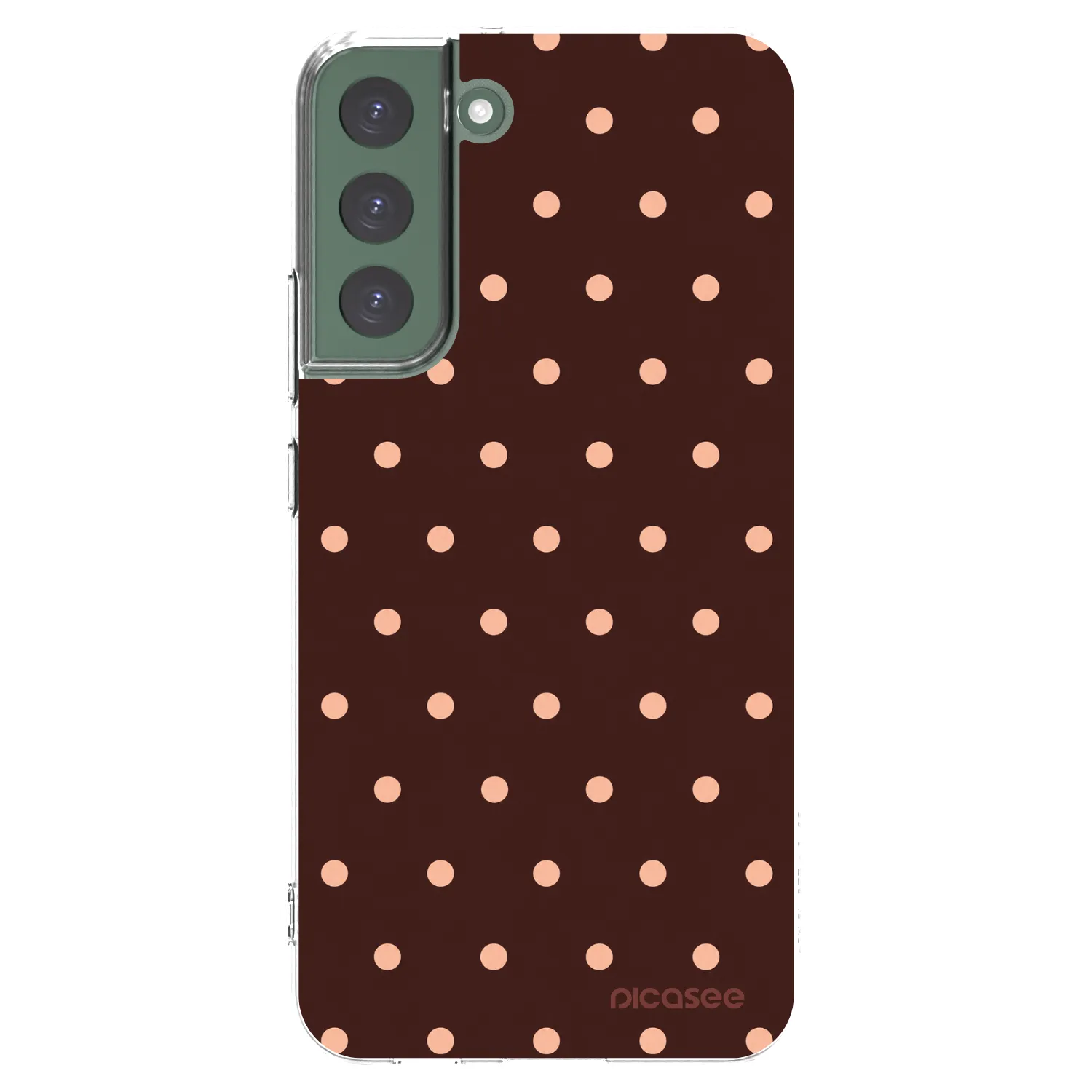 Picasee silikonový průhledný obal pro Samsung Galaxy S22+ 5G - Peach Dots & Chocolate