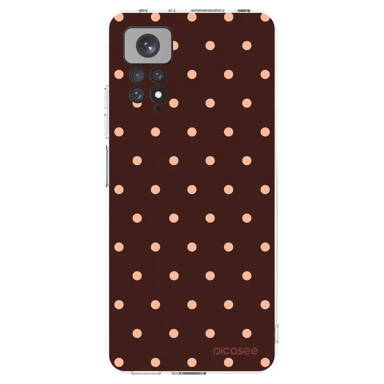 Picasee silikonový průhledný obal pro Xiaomi Redmi Note 11S 4G - Peach Dots & Chocolate