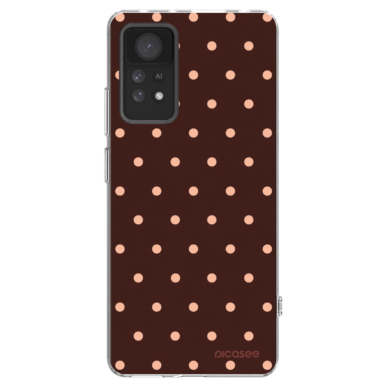 Picasee silikonový průhledný obal pro Xiaomi Redmi Note 11 Pro - Peach Dots & Chocolate