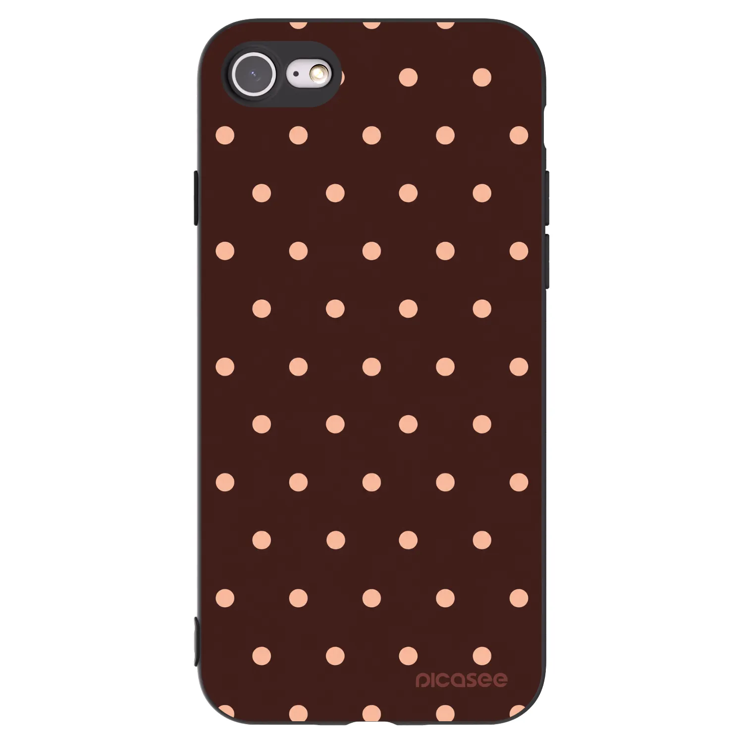 Picasee silikonový černý obal pro Apple iPhone SE 2022 - Peach Dots & Chocolate