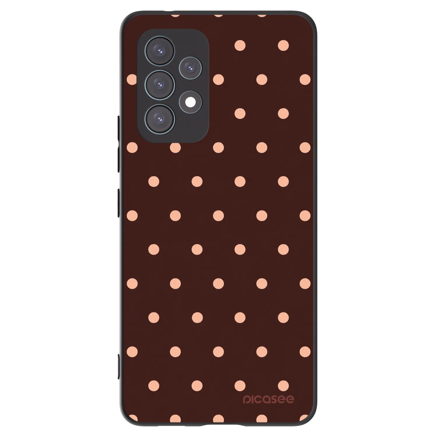 Picasee silikonový černý obal pro Samsung Galaxy A53 5G A536 - Peach Dots & Chocolate