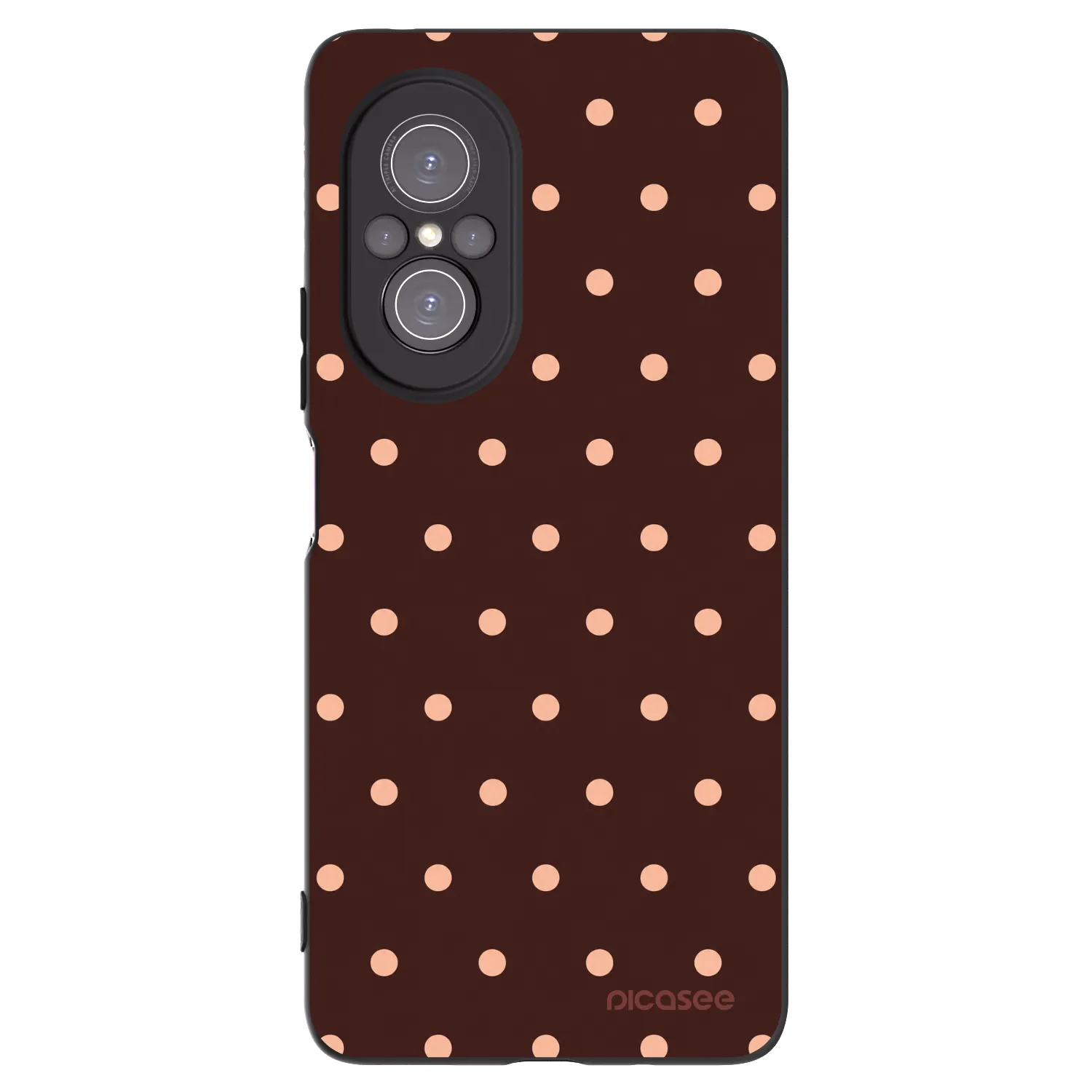 Picasee silikonový černý obal pro Huawei Nova 9 SE - Peach Dots & Chocolate