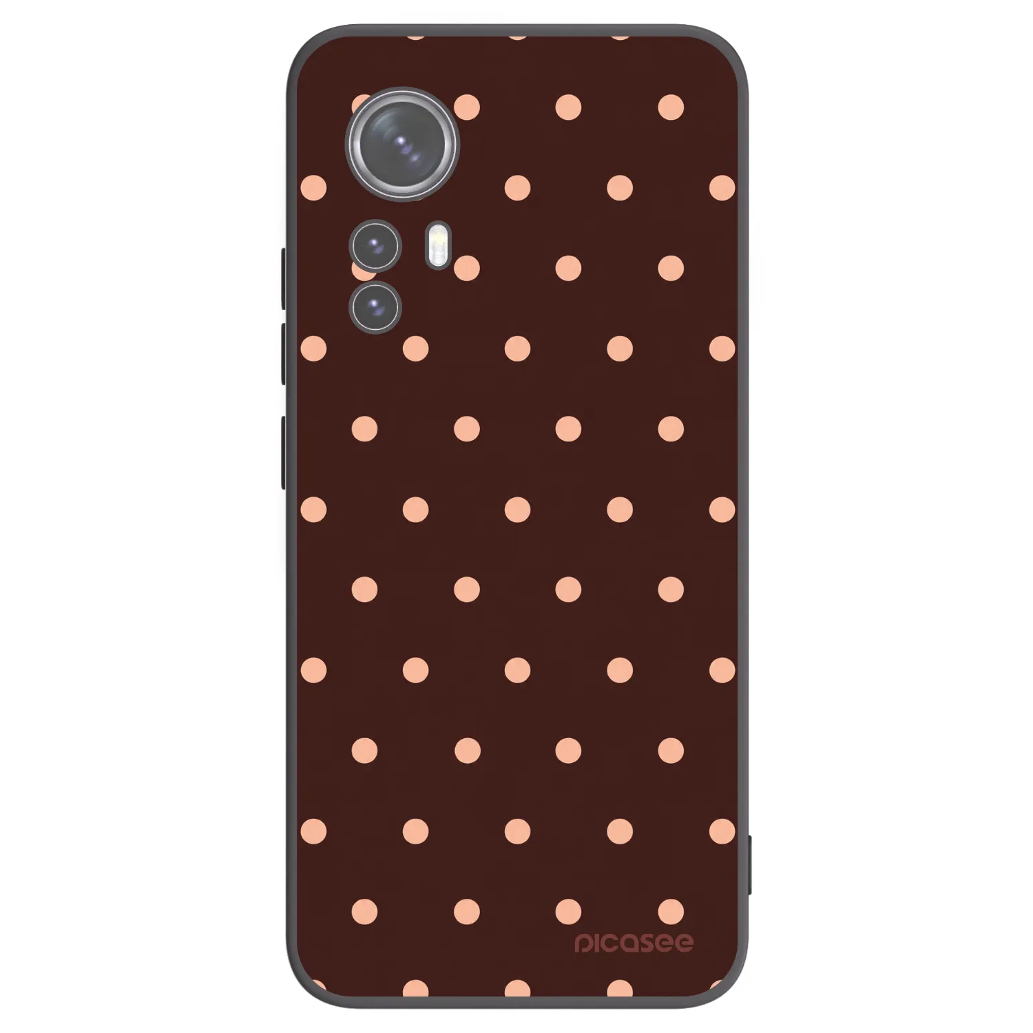 Picasee silikonový černý obal pro Xiaomi 12 - Peach Dots & Chocolate