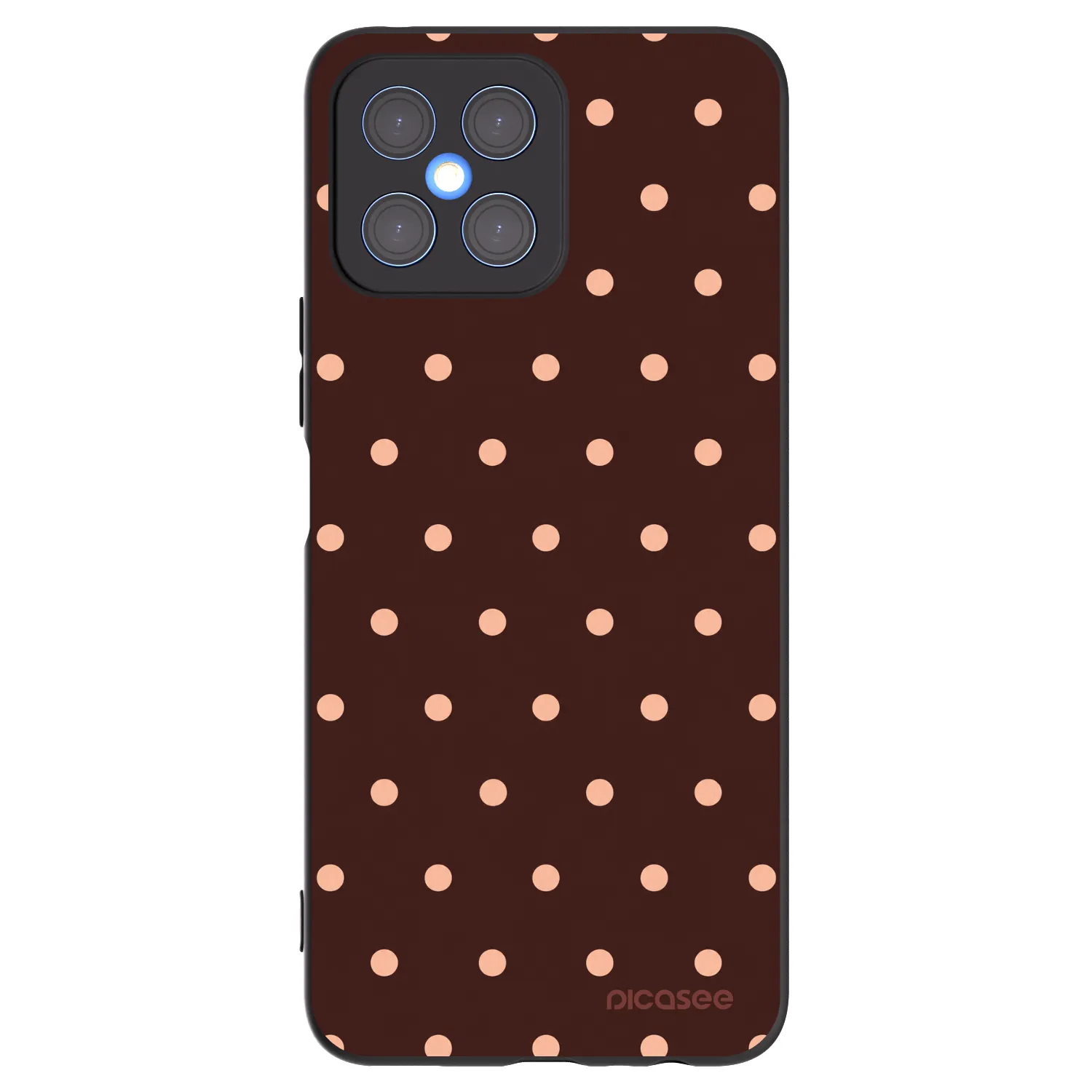 Picasee silikonový černý obal pro Honor X8 4G - Peach Dots & Chocolate