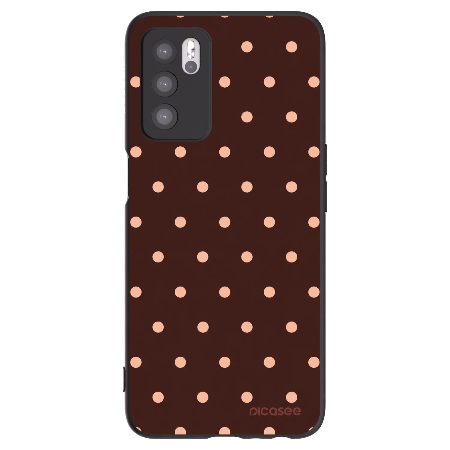 Picasee silikonový černý obal pro OPPO A16 - Peach Dots & Chocolate