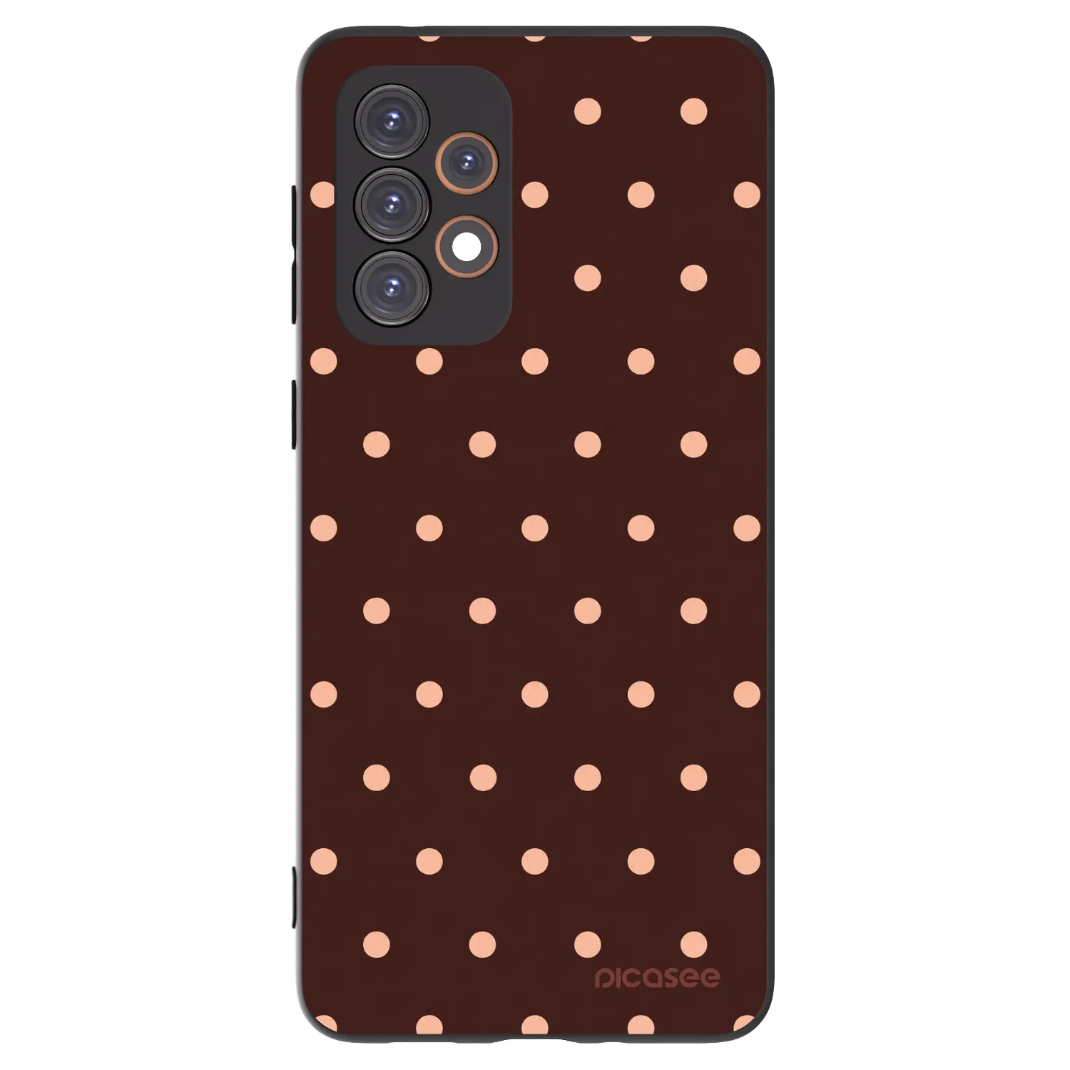 Picasee silikonový černý obal pro Samsung Galaxy A33 5G A336 - Peach Dots & Chocolate