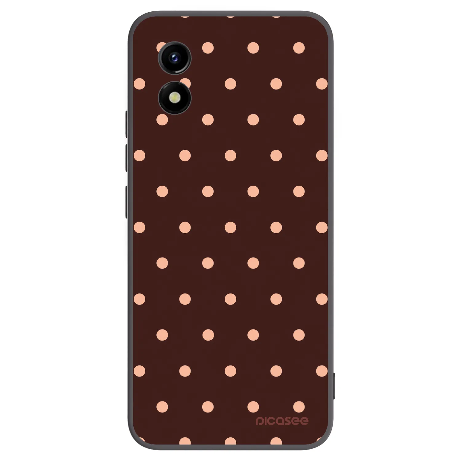 Picasee silikonový černý obal pro Vivo Y01 - Peach Dots & Chocolate