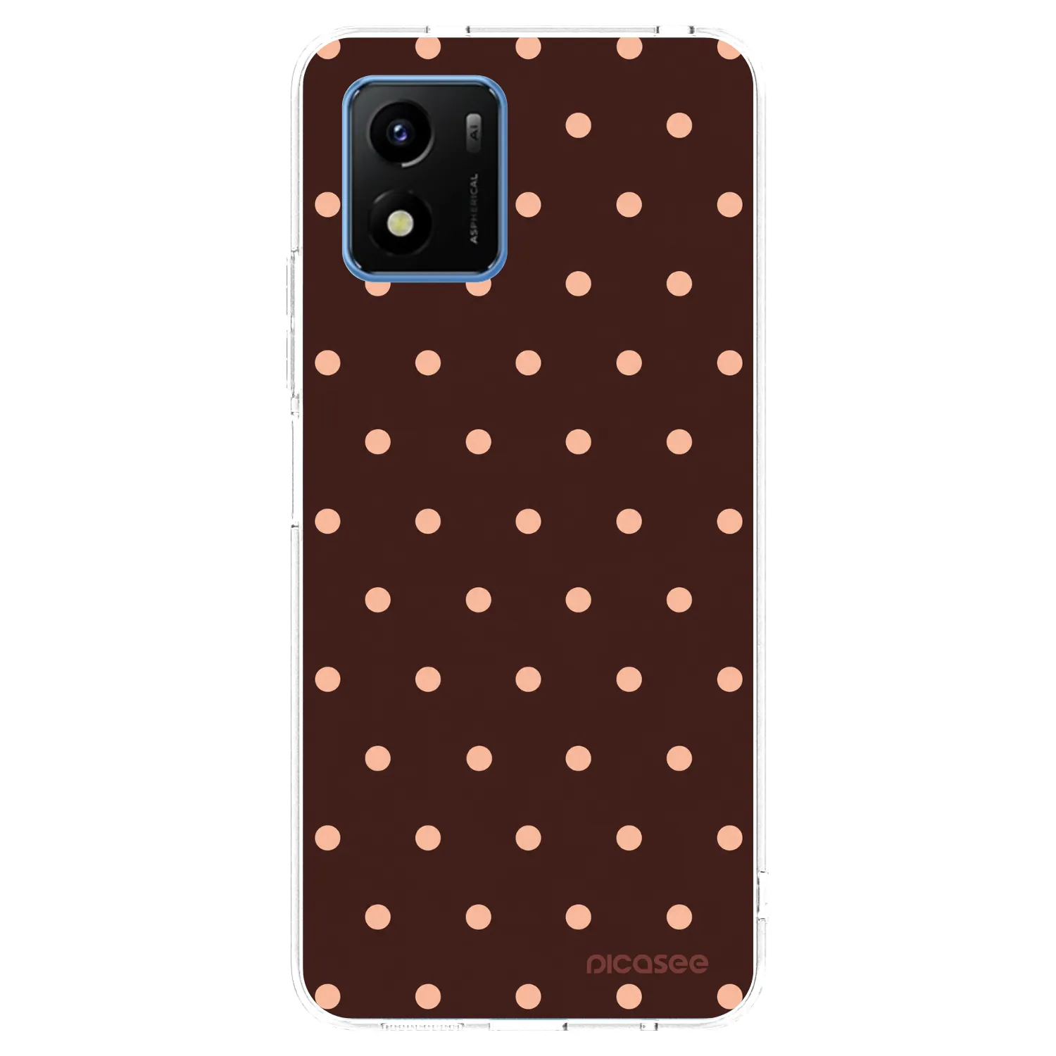 Picasee silikonový průhledný obal pro Vivo Y01 - Peach Dots & Chocolate