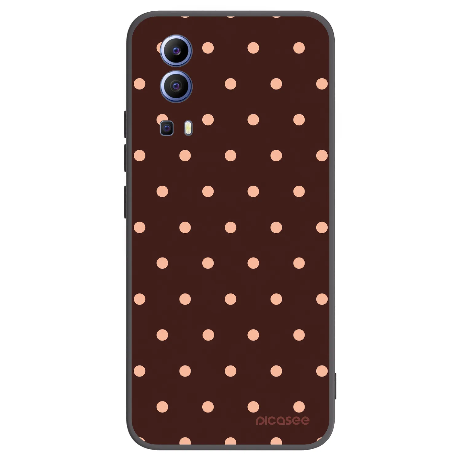 Picasee silikonový černý obal pro Vivo Y52 5G - Peach Dots & Chocolate