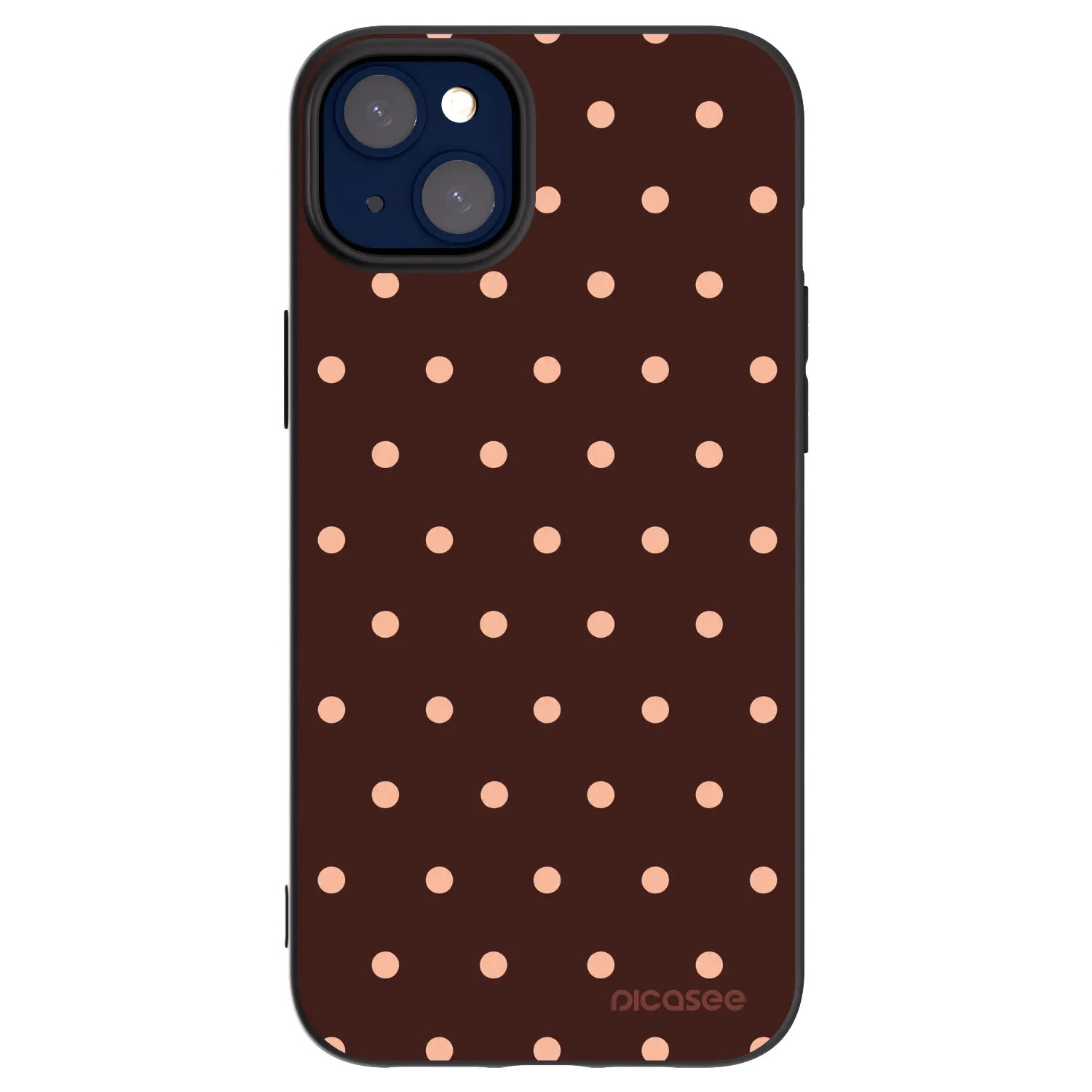 Picasee silikonový černý obal pro Apple iPhone 14 Plus - Peach Dots & Chocolate