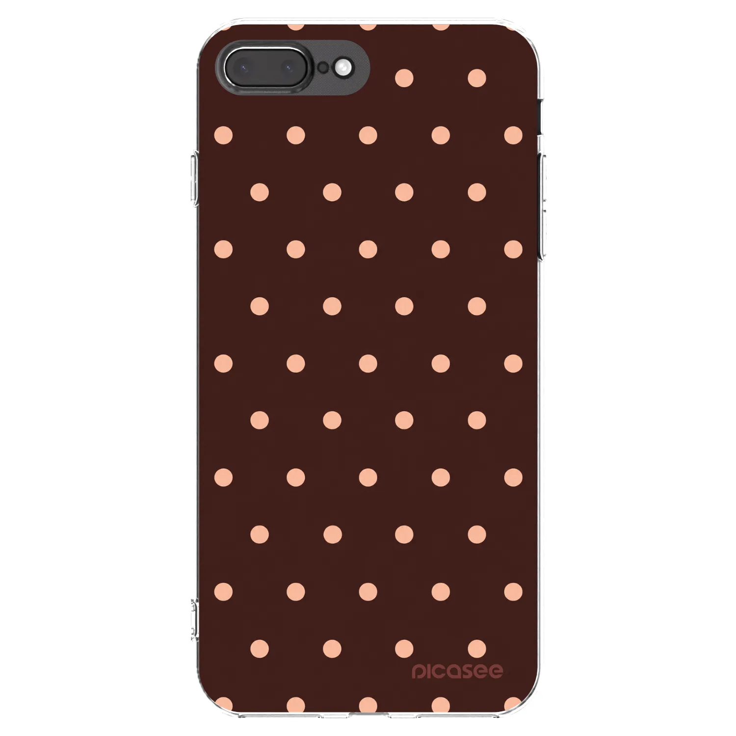 Picasee silikonový průhledný obal pro Apple iPhone 8 Plus - Peach Dots & Chocolate
