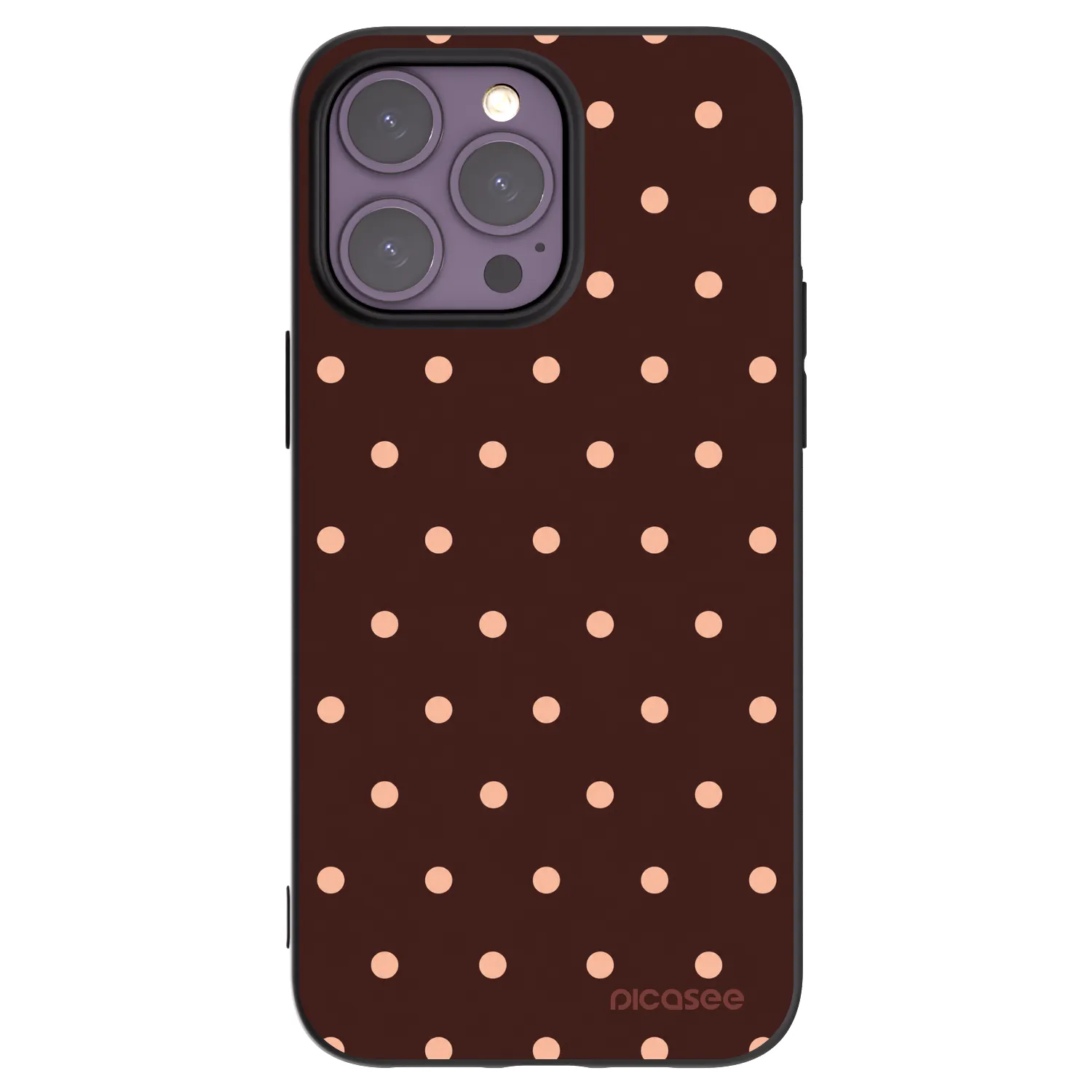 Picasee silikonový černý obal pro Apple iPhone 14 Pro Max - Peach Dots & Chocolate
