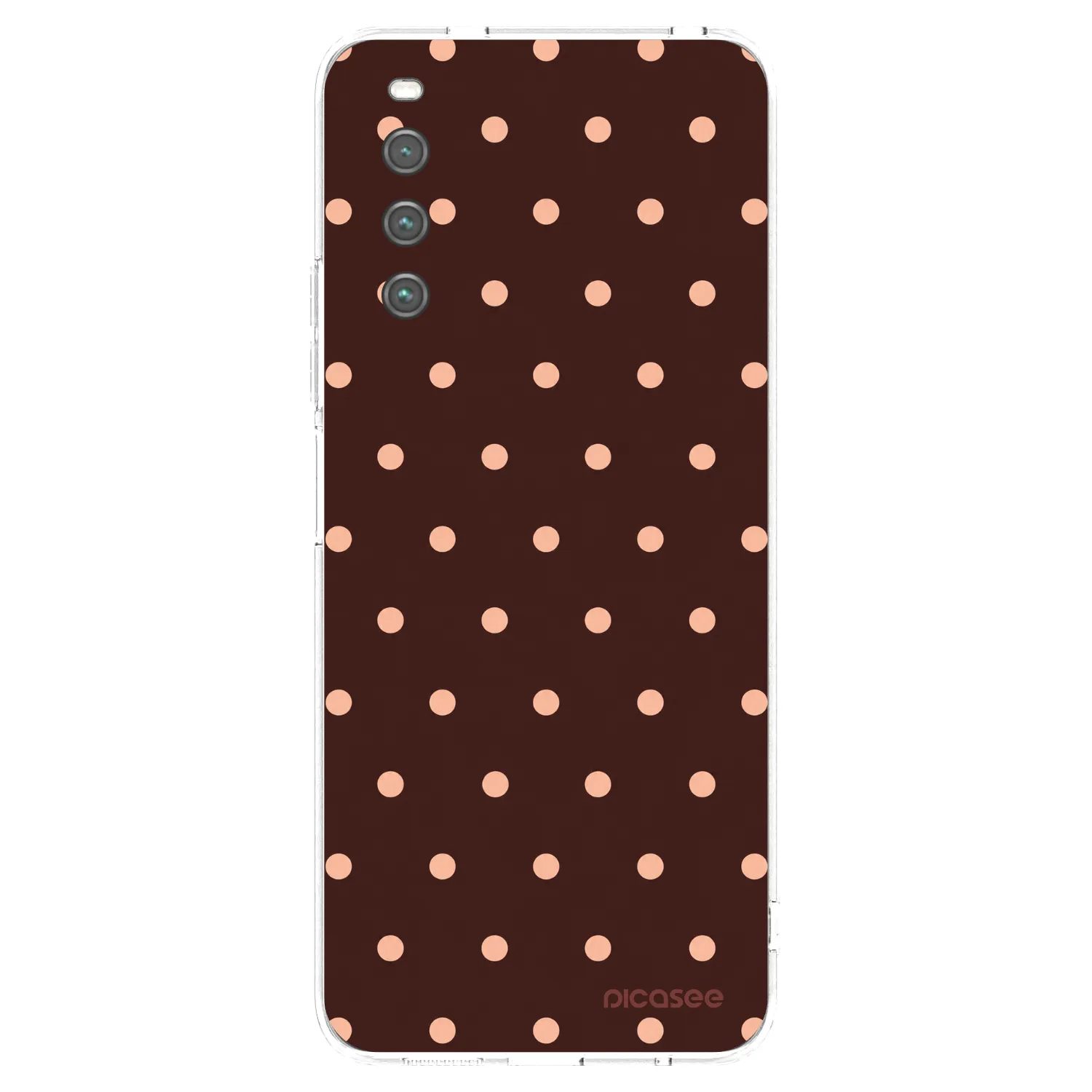 Picasee silikonový průhledný obal pro Sony Xperia 10 IV 5G - Peach Dots & Chocolate