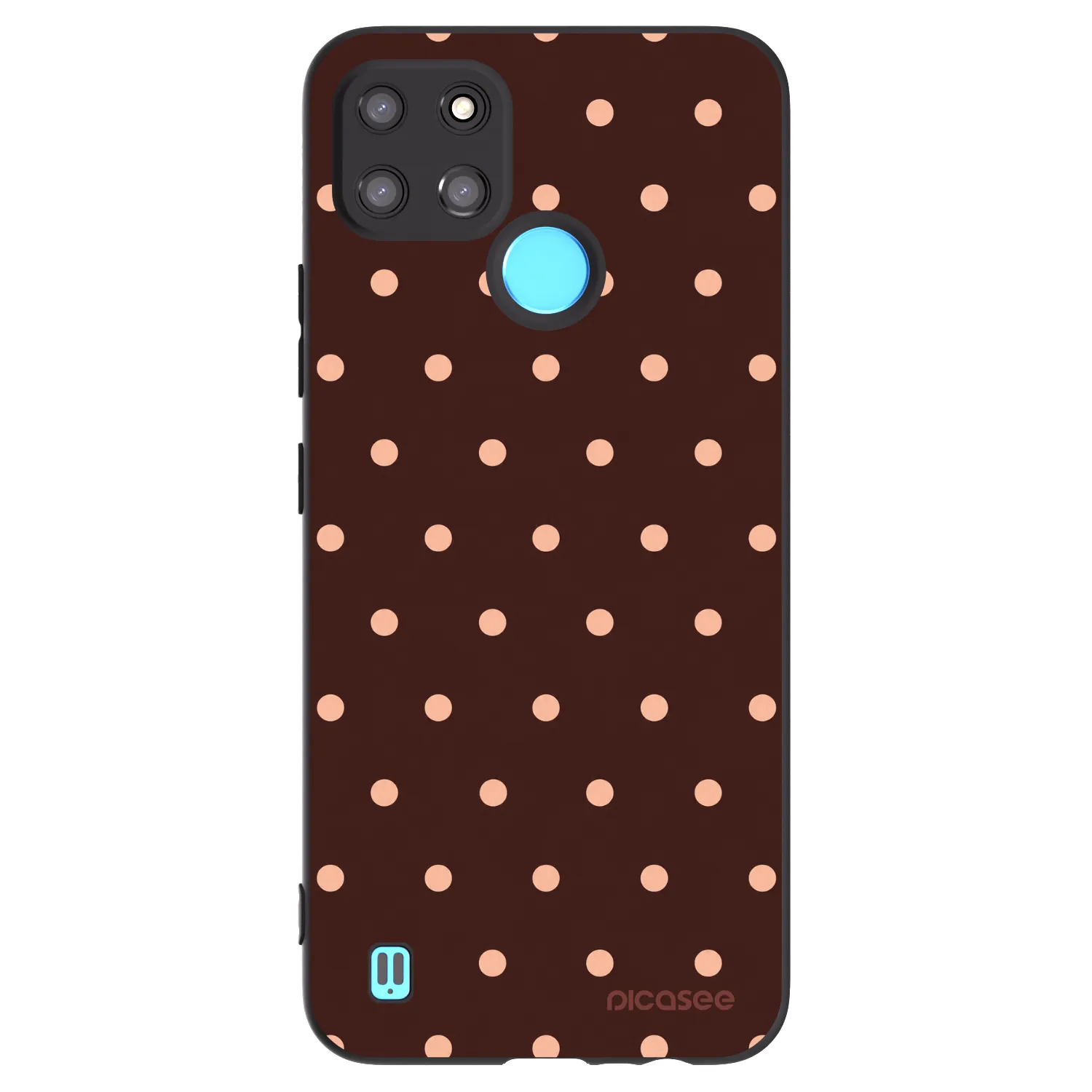 Picasee silikonový černý obal pro Realme C21Y - Peach Dots & Chocolate