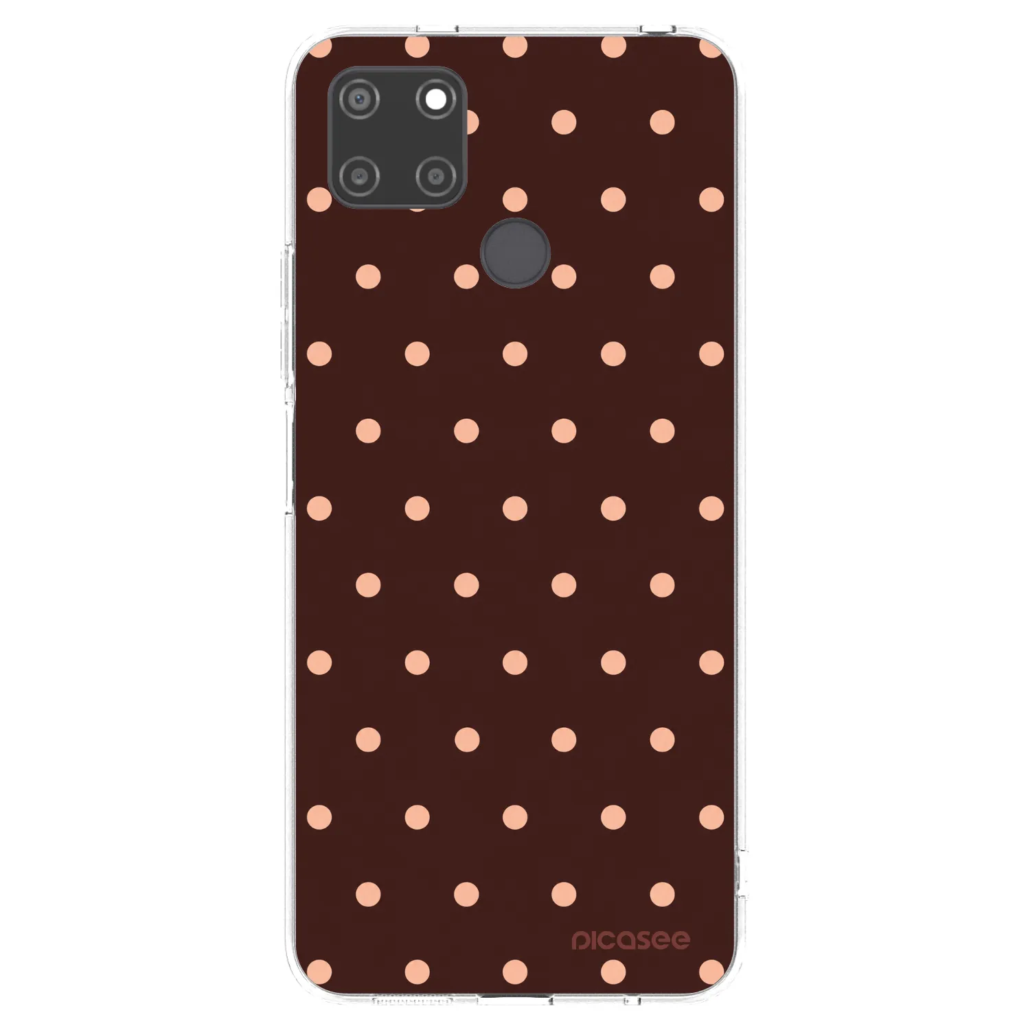 Picasee silikonový průhledný obal pro Realme C21Y - Peach Dots & Chocolate
