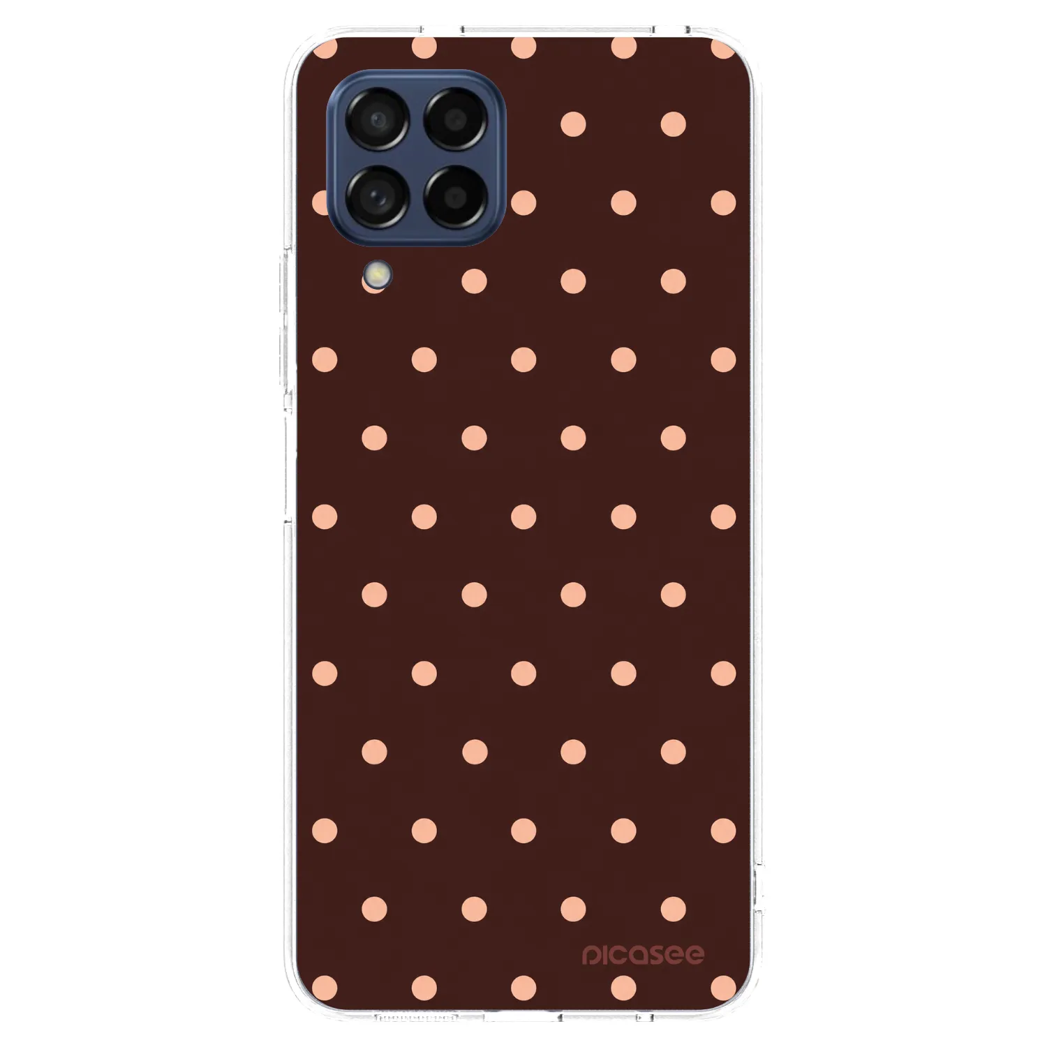 Picasee silikonový průhledný obal pro Samsung Galaxy M53 5G - Peach Dots & Chocolate