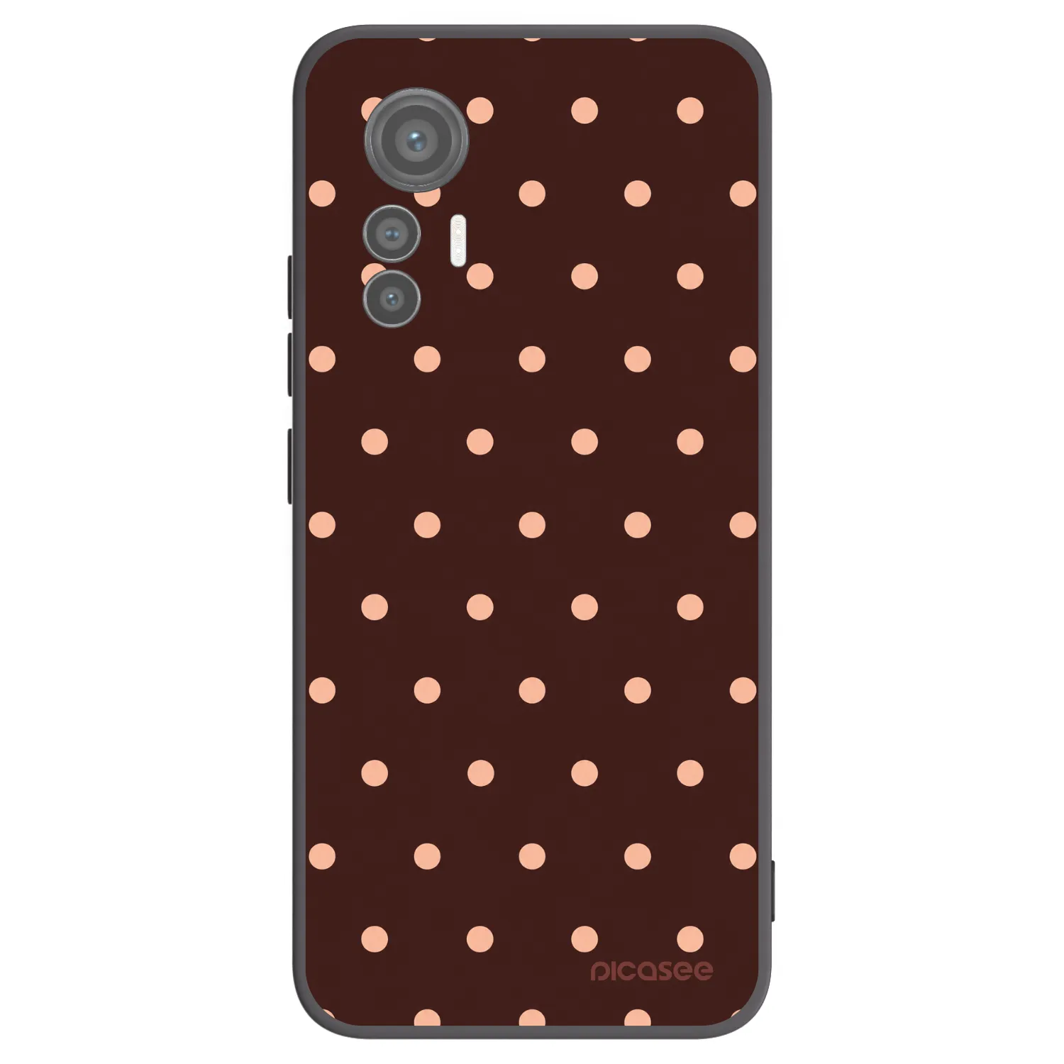 Picasee silikonový černý obal pro Xiaomi 12 Lite - Peach Dots & Chocolate