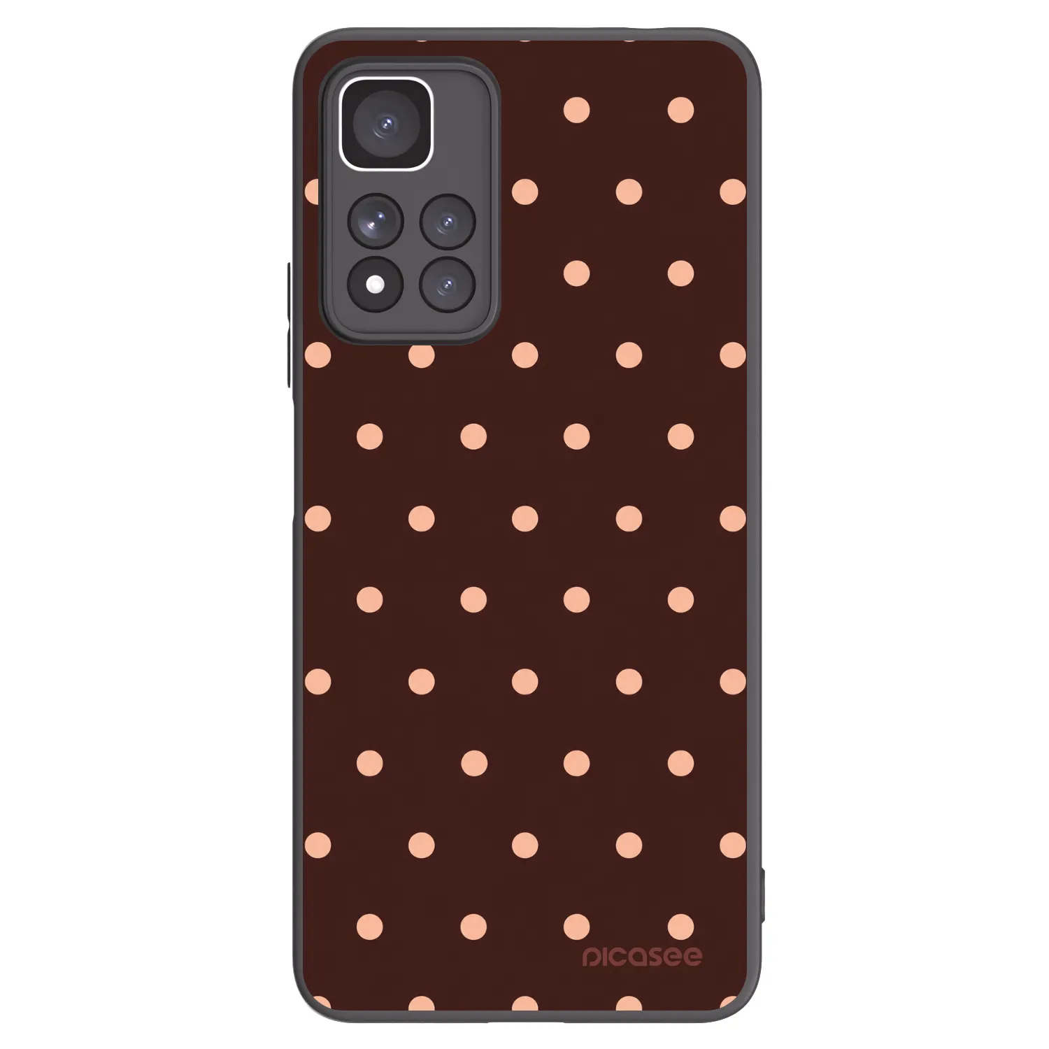 Picasee silikonový černý obal pro Xiaomi Redmi Note 11 Pro+ 5G - Peach Dots & Chocolate