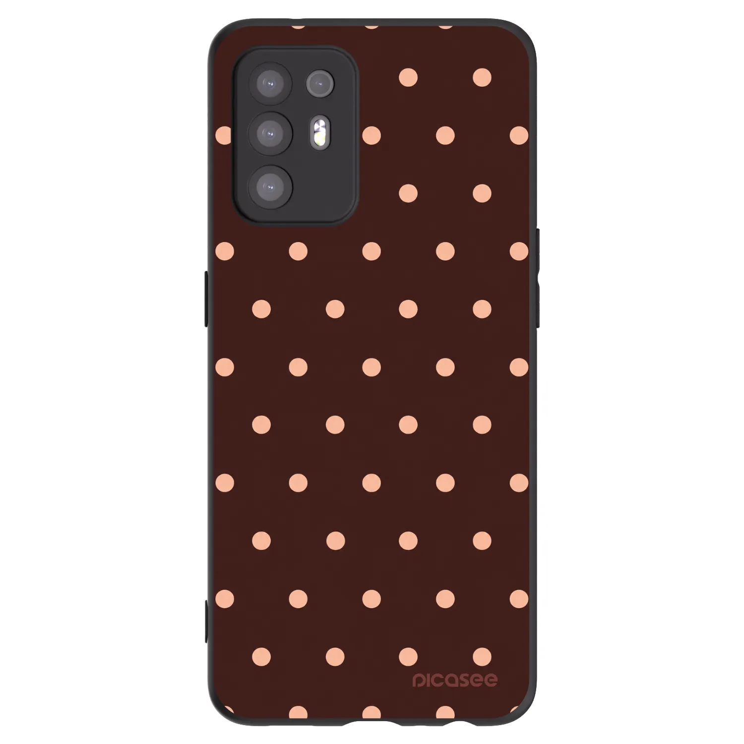 Picasee silikonový černý obal pro OPPO A94 5G - Peach Dots & Chocolate