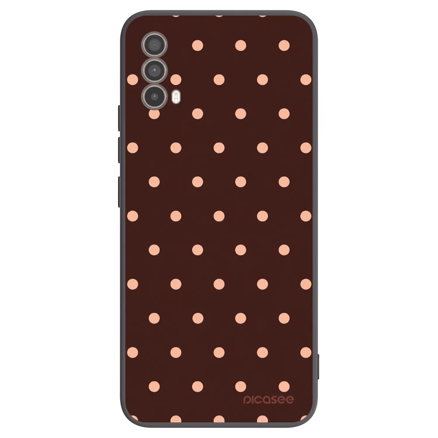 Picasee silikonový černý obal pro Motorola Moto E40 - Peach Dots & Chocolate