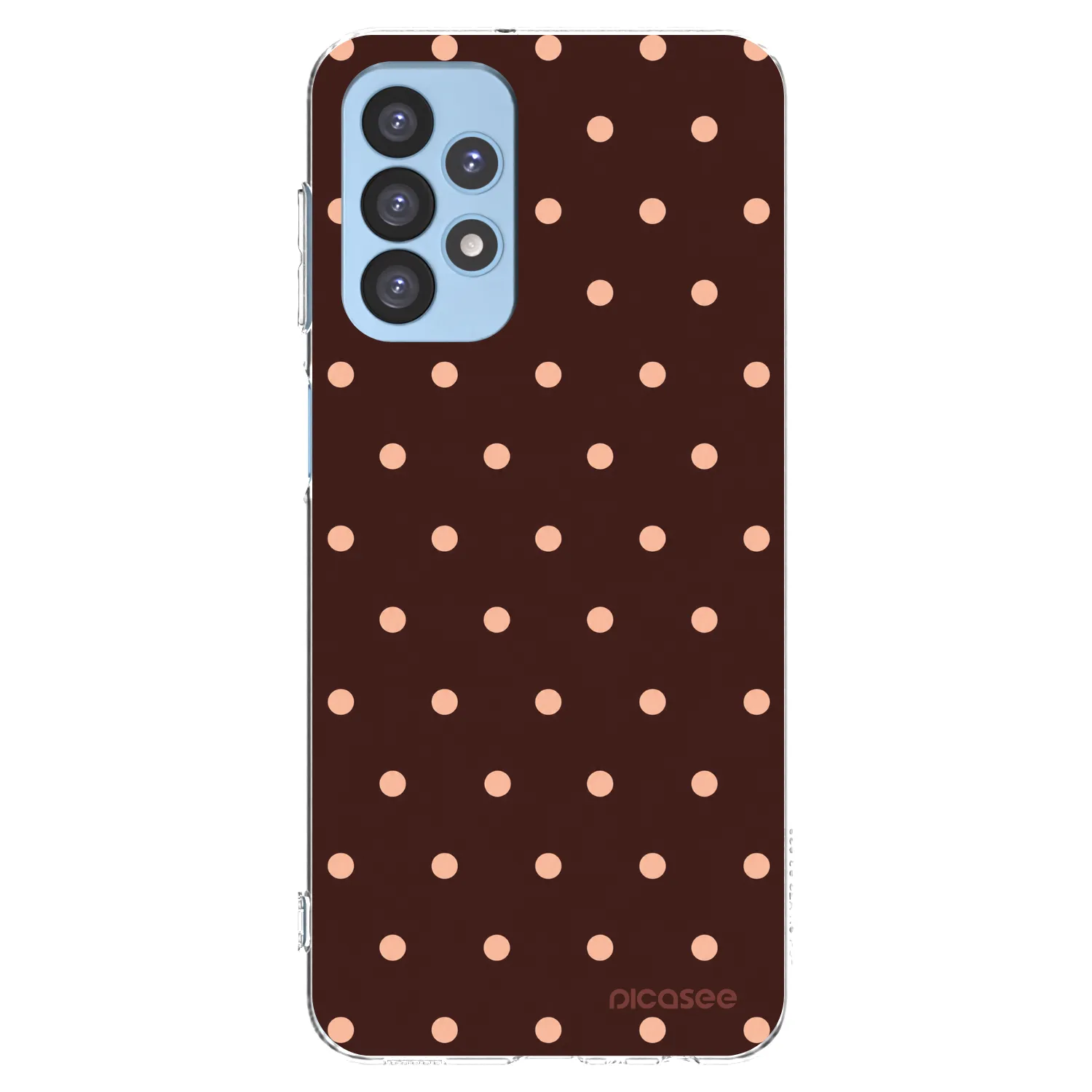 Picasee silikonový průhledný obal pro Samsung Galaxy A23 A235F 4G - Peach Dots & Chocolate