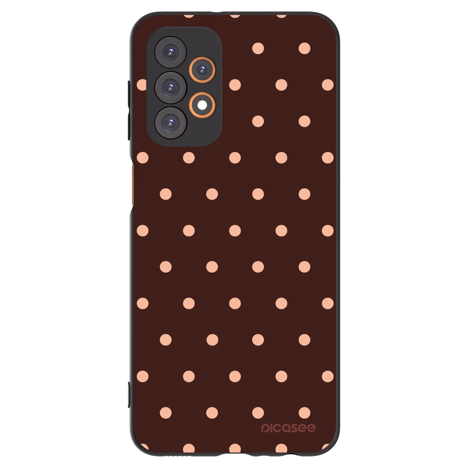 Picasee silikonový černý obal pro Samsung Galaxy A23 A236B 5G - Peach Dots & Chocolate